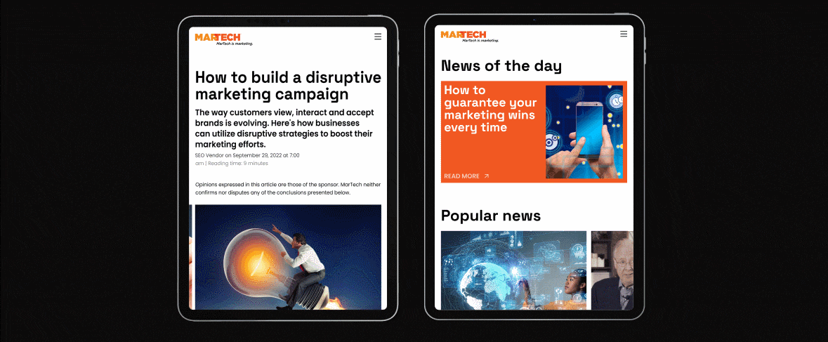 MARTECH | News site — Изображение №5 — Интерфейсы, Графика, Анимация на Dprofile