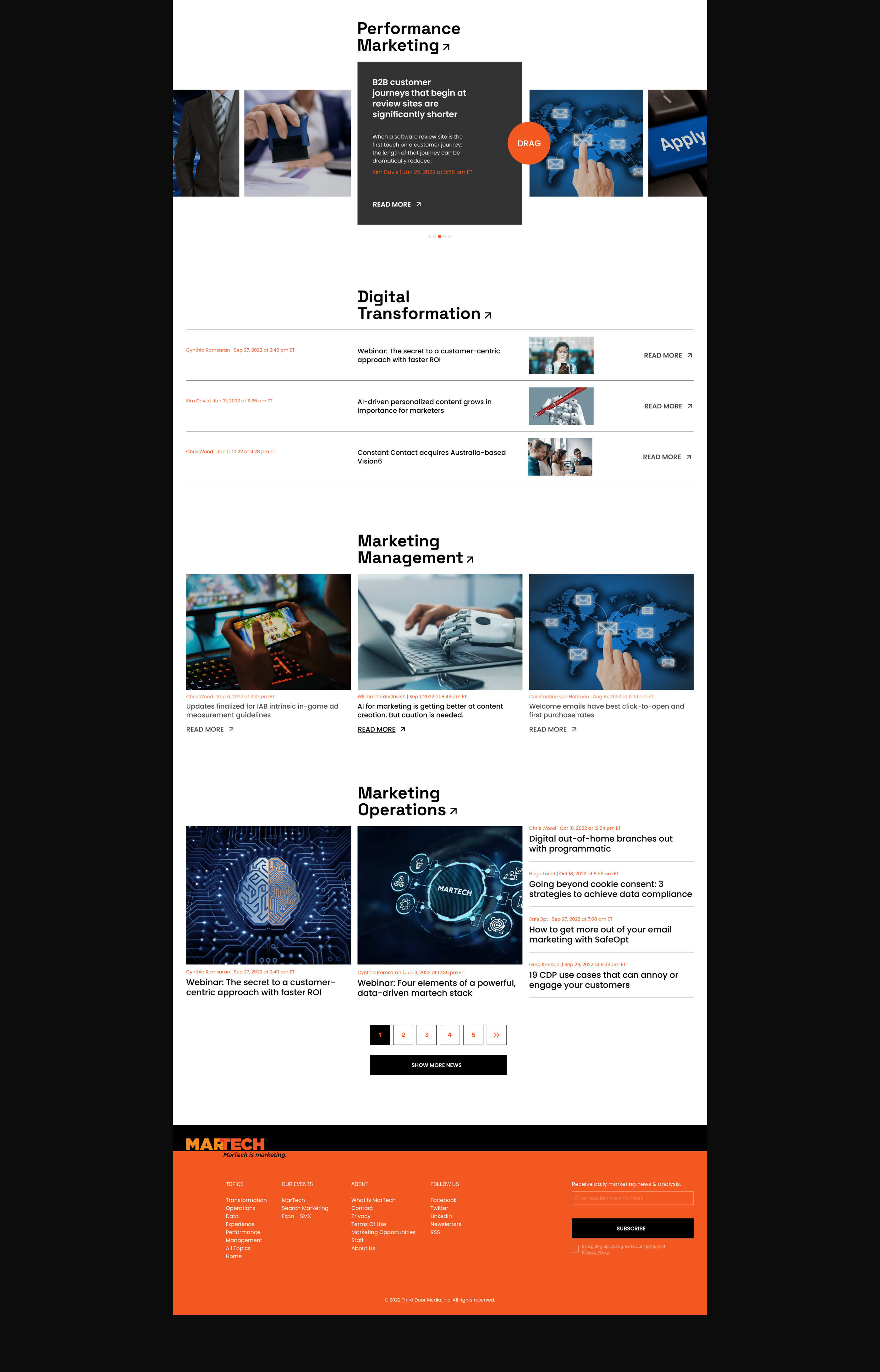 MARTECH | News site — Изображение №3 — Интерфейсы, Графика, Анимация на Dprofile