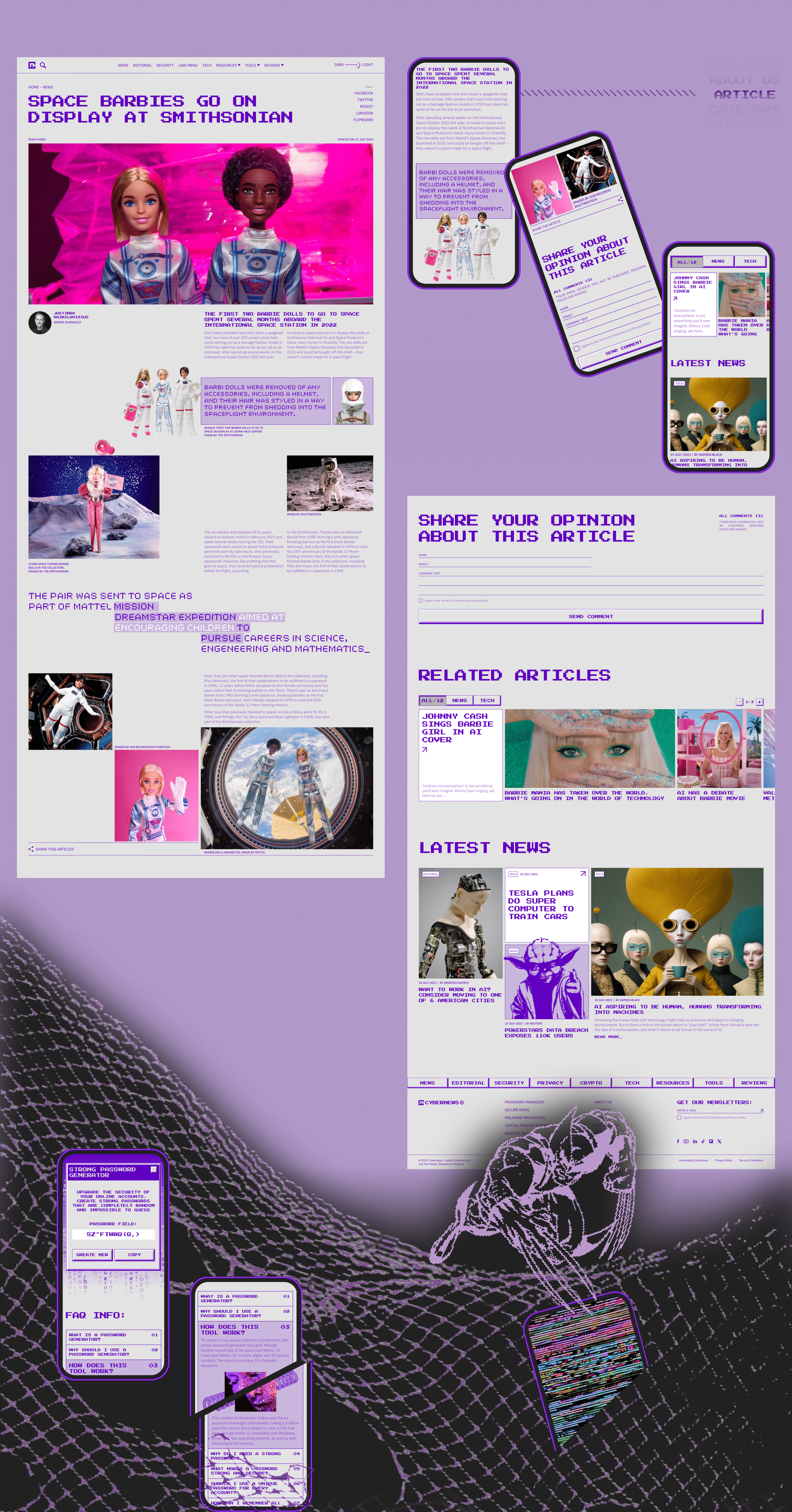 _ CYBERNEWS_ [tech news redesign] — Изображение №4 — Интерфейсы, Графика на Dprofile