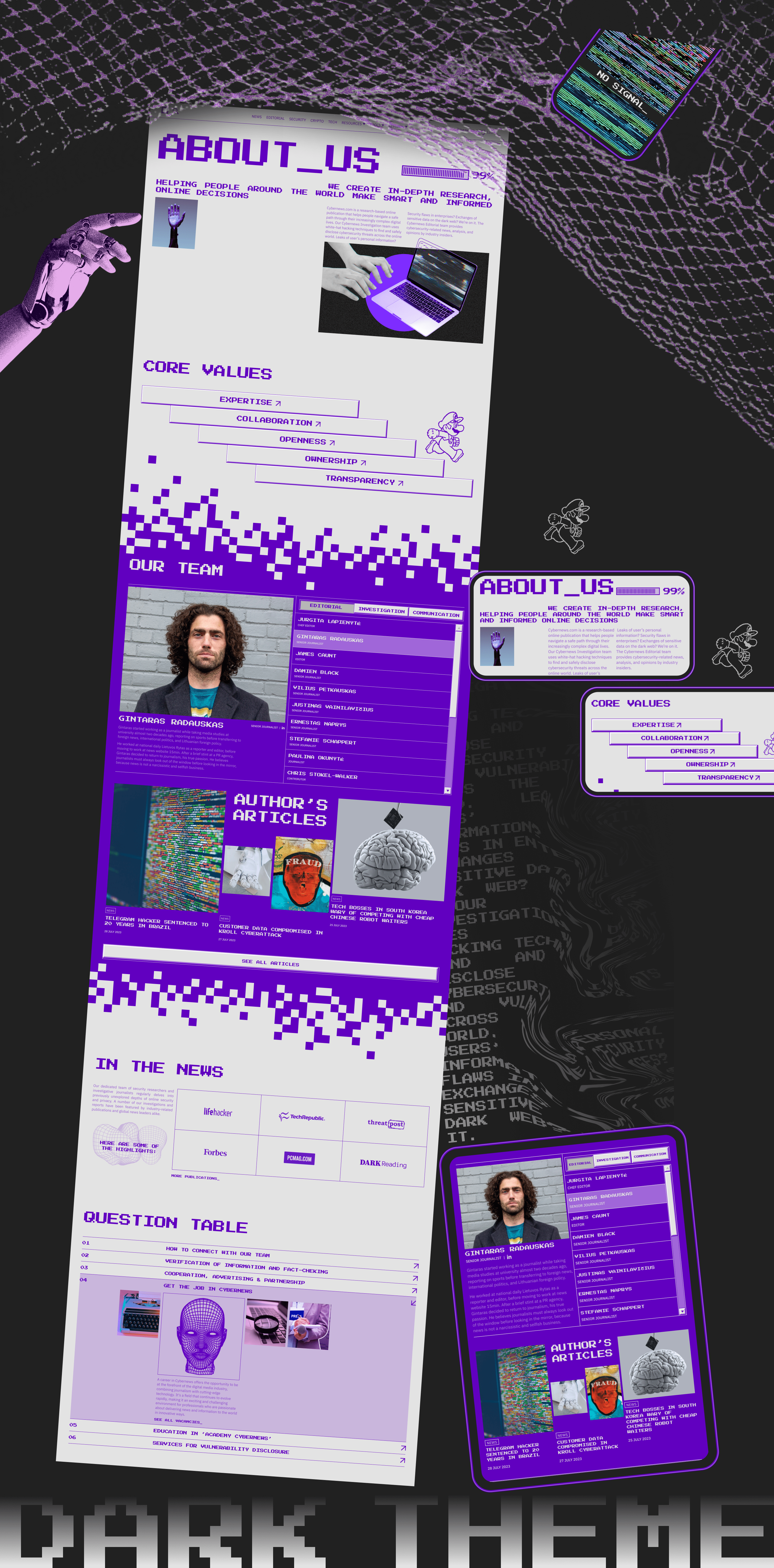 _ CYBERNEWS_ [tech news redesign] — Изображение №5 — Интерфейсы, Графика на Dprofile
