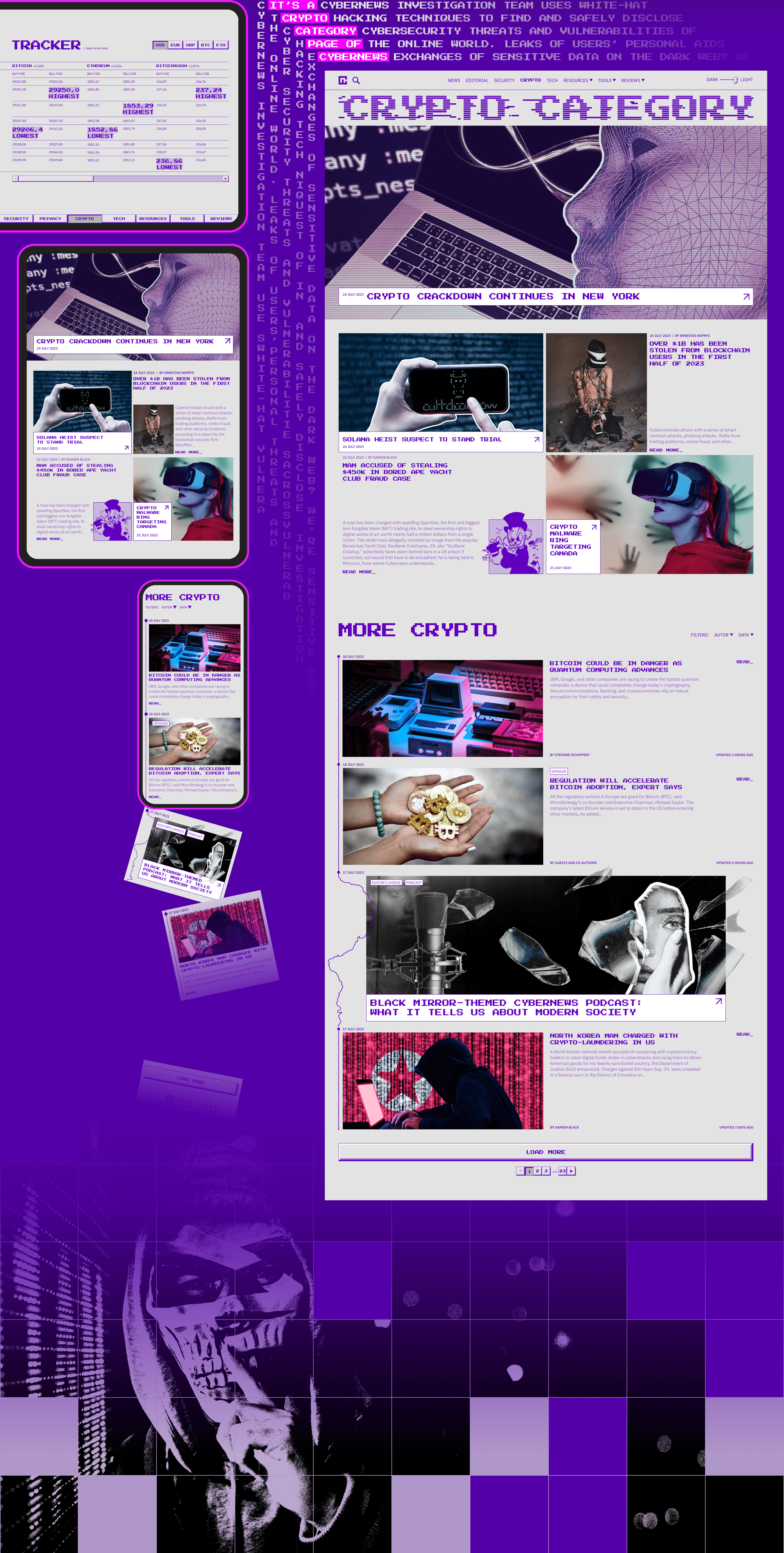 _ CYBERNEWS_ [tech news redesign] — Изображение №3 — Интерфейсы, Графика на Dprofile
