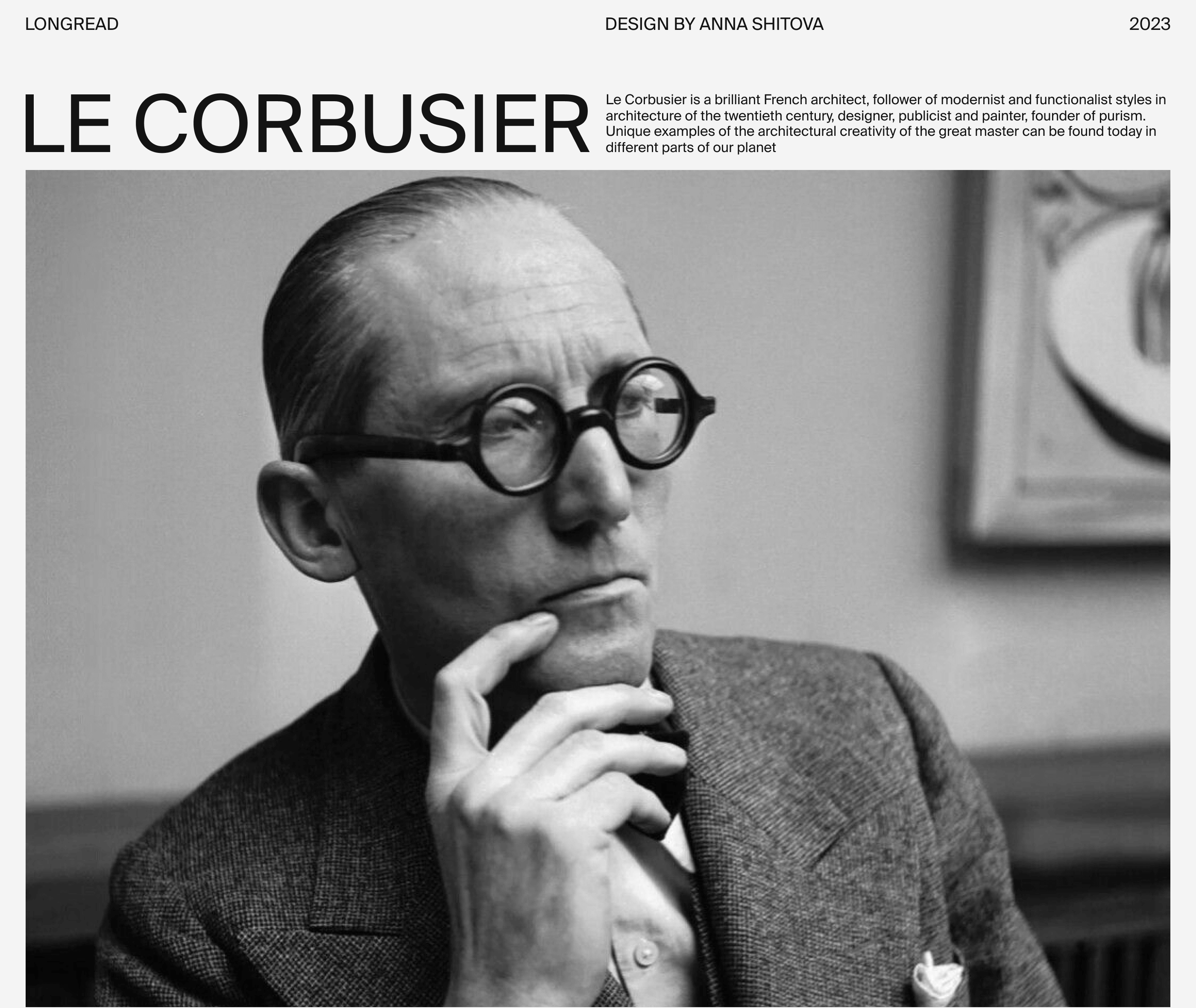 Дизайн лонгрида про архитектора Ле Корбюзье — Изображение №1 — Интерфейсы на Dprofile