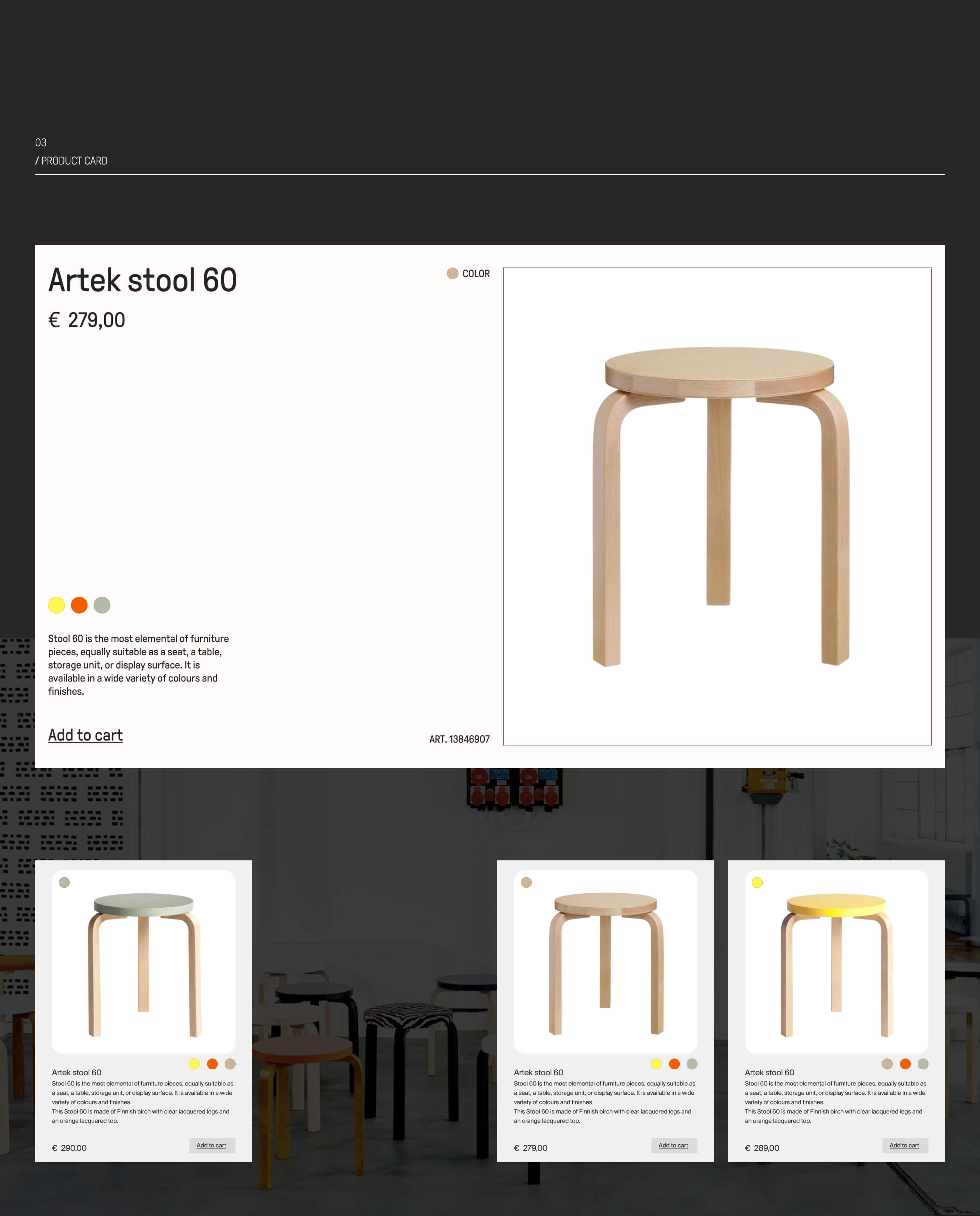 Редизайн веб-сайта мебели Artek — Изображение №4 — Интерфейсы на Dprofile