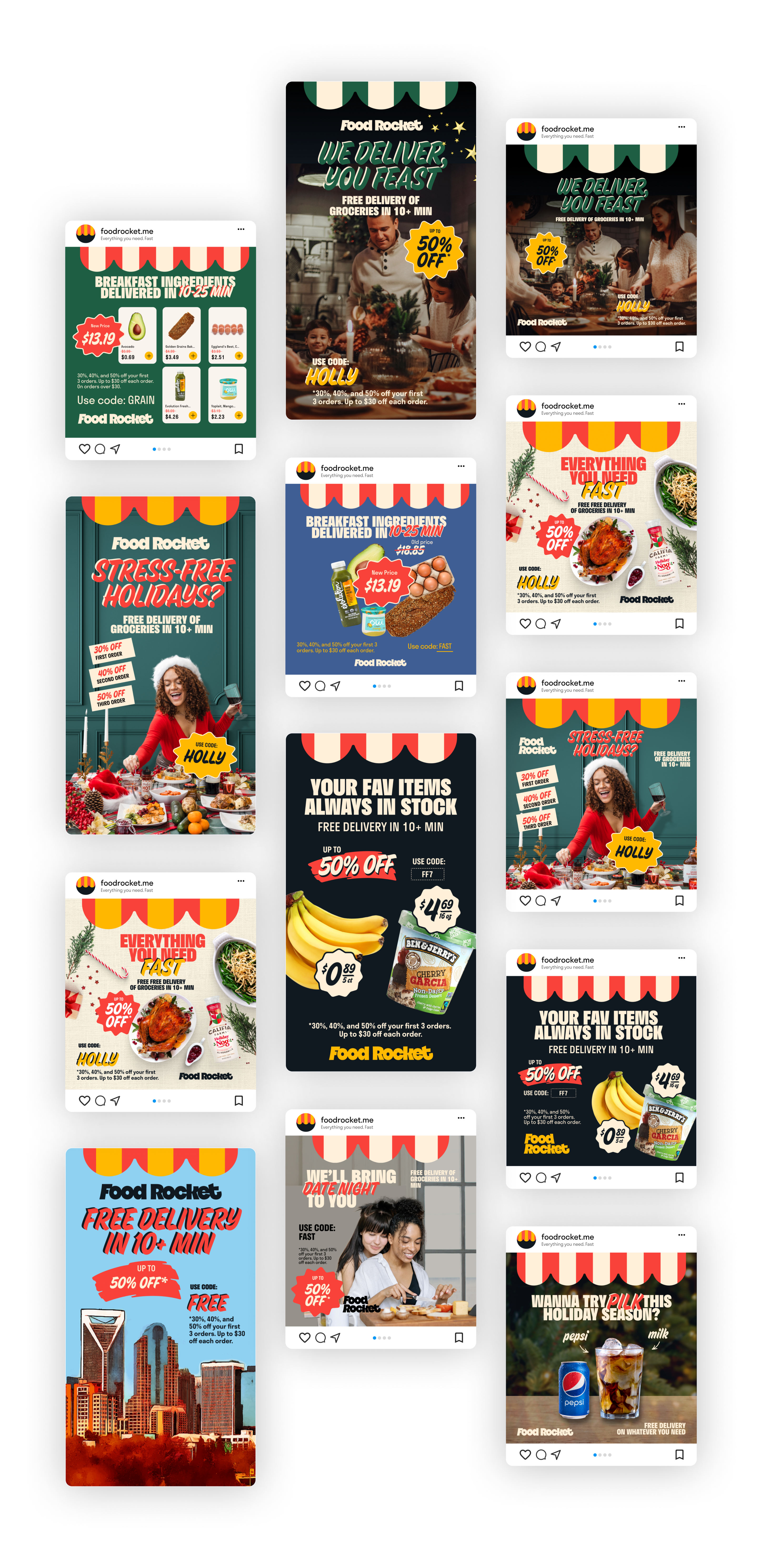 FoodRocket. Рекламные креативы для фудтех стартапа — Изображение №3 — Графика, Маркетинг на Dprofile