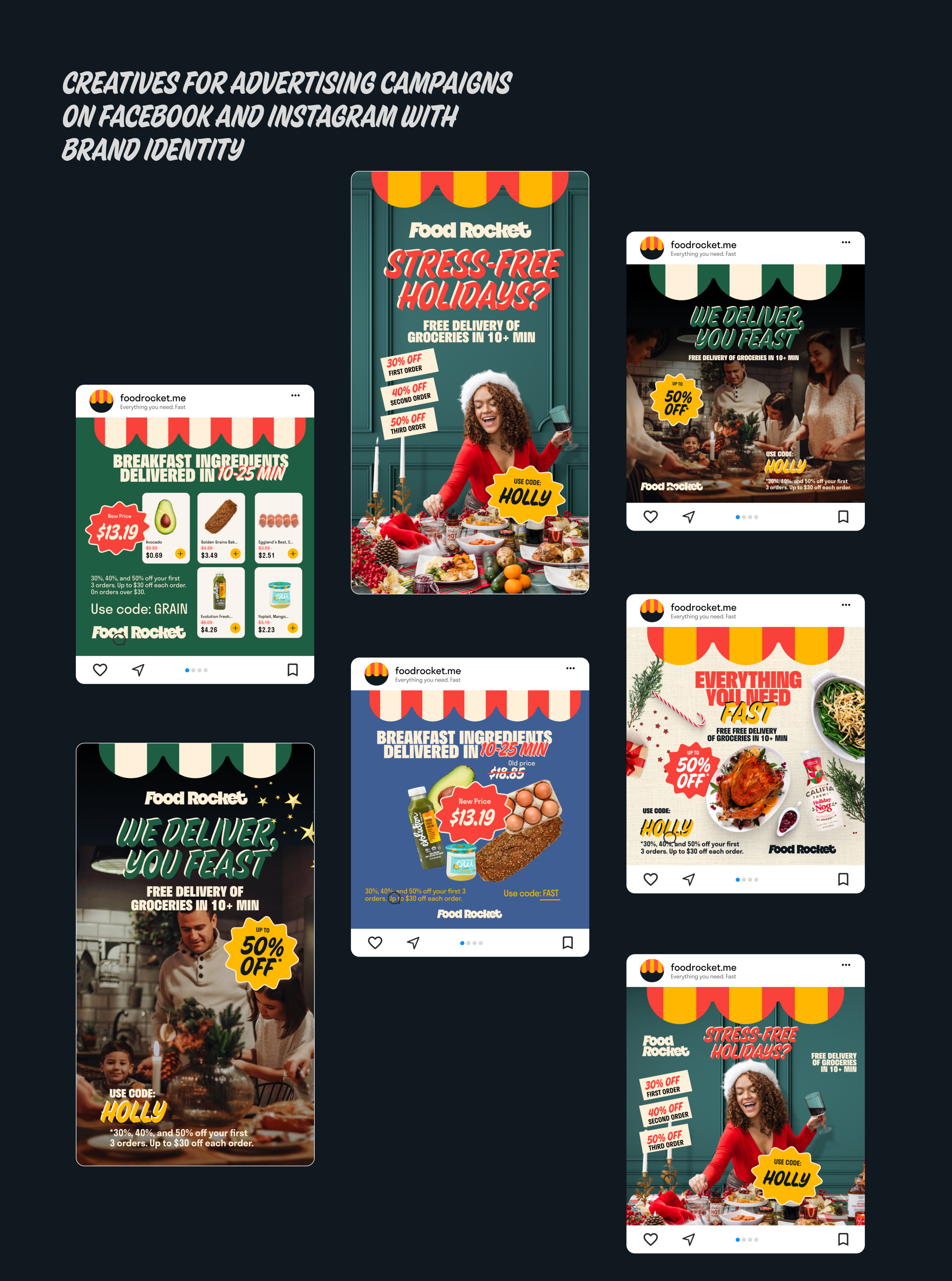 FoodRocket. Рекламные креативы для фудтех стартапа — Изображение №5 — Графика, Маркетинг на Dprofile