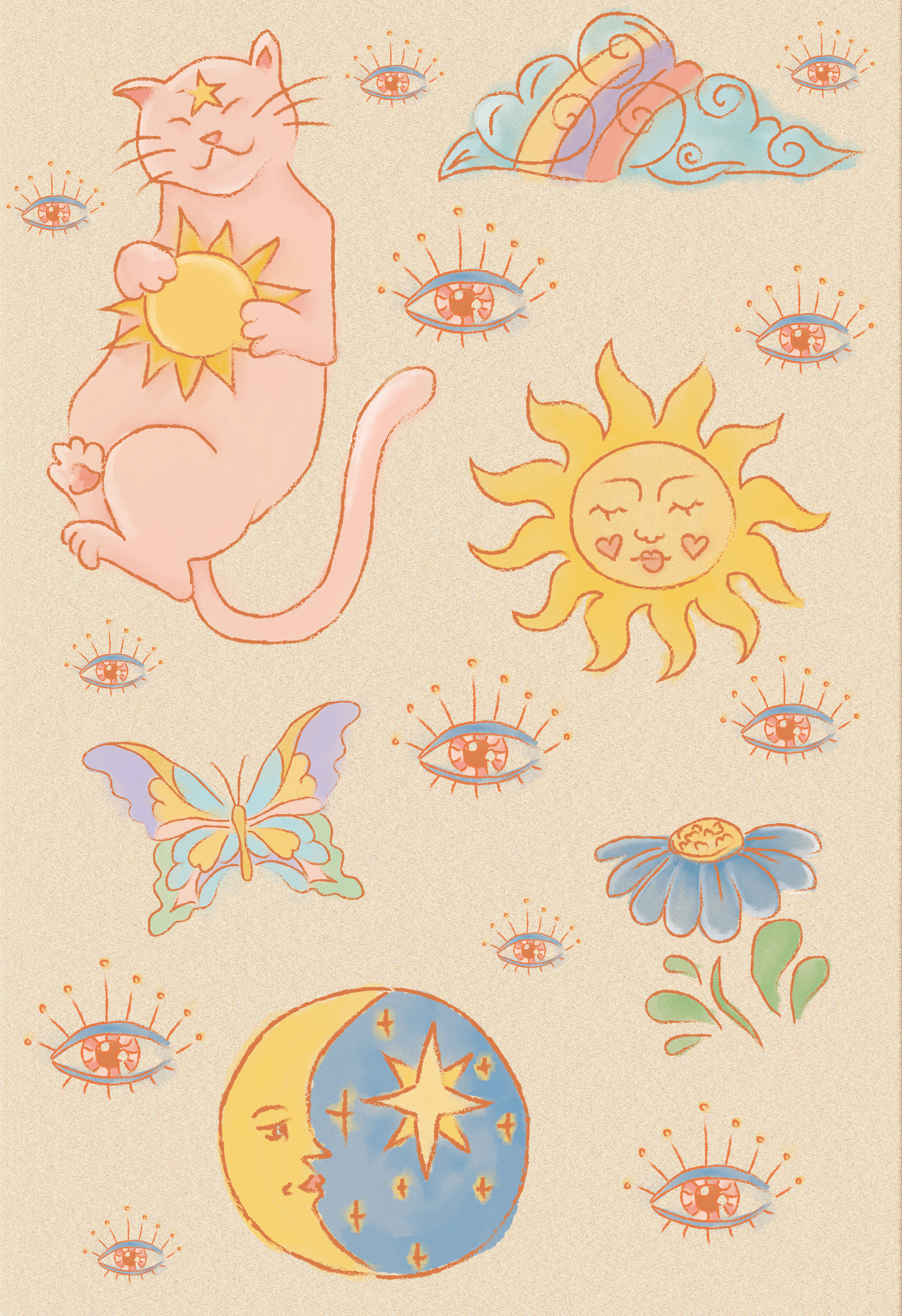 паттерн "ретро-лето" — Изображение №1 — Иллюстрация, Графика на Dprofile