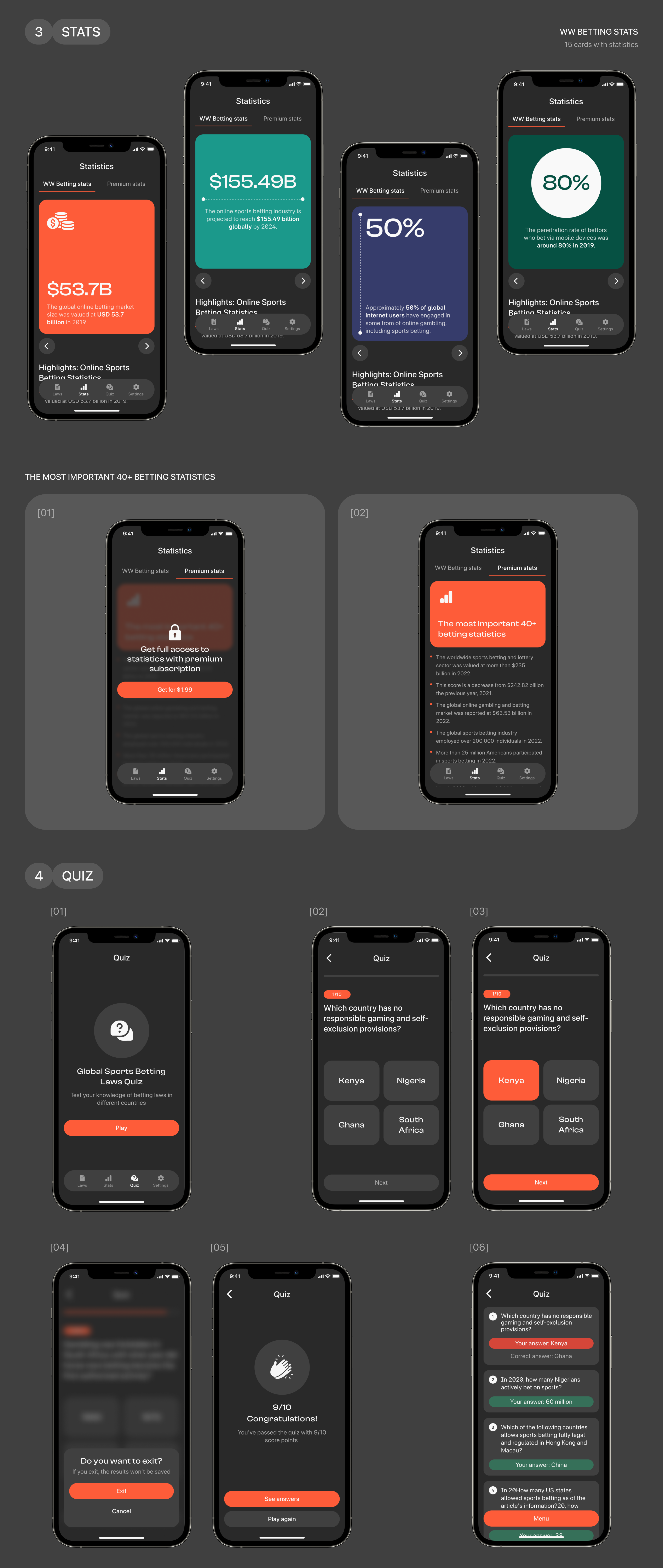 Mobile app - Global betting laws&stats — Изображение №3 — Интерфейсы на Dprofile