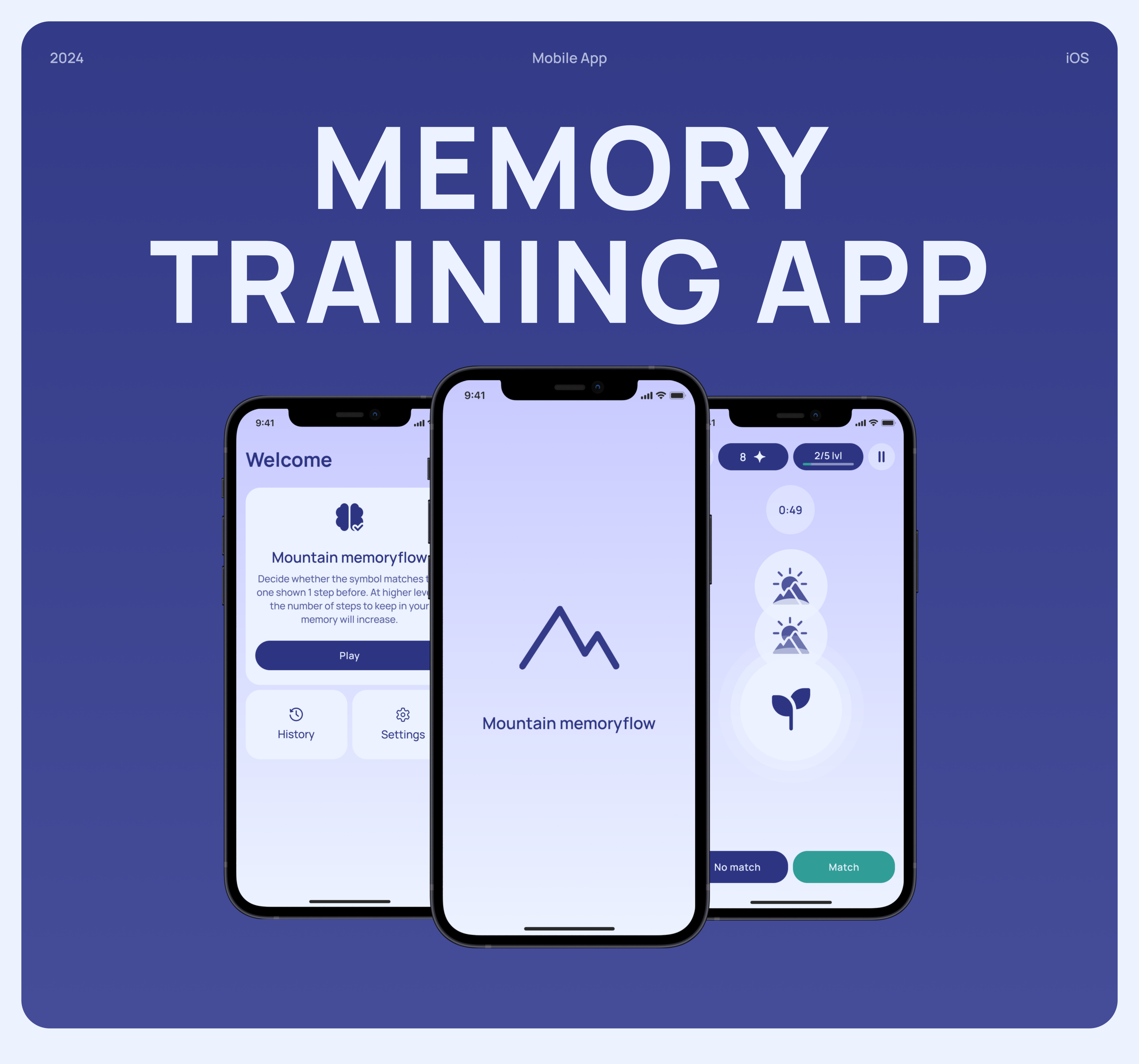 Memory training app - Mountain Memoryflow — Изображение №1 — Интерфейсы на Dprofile