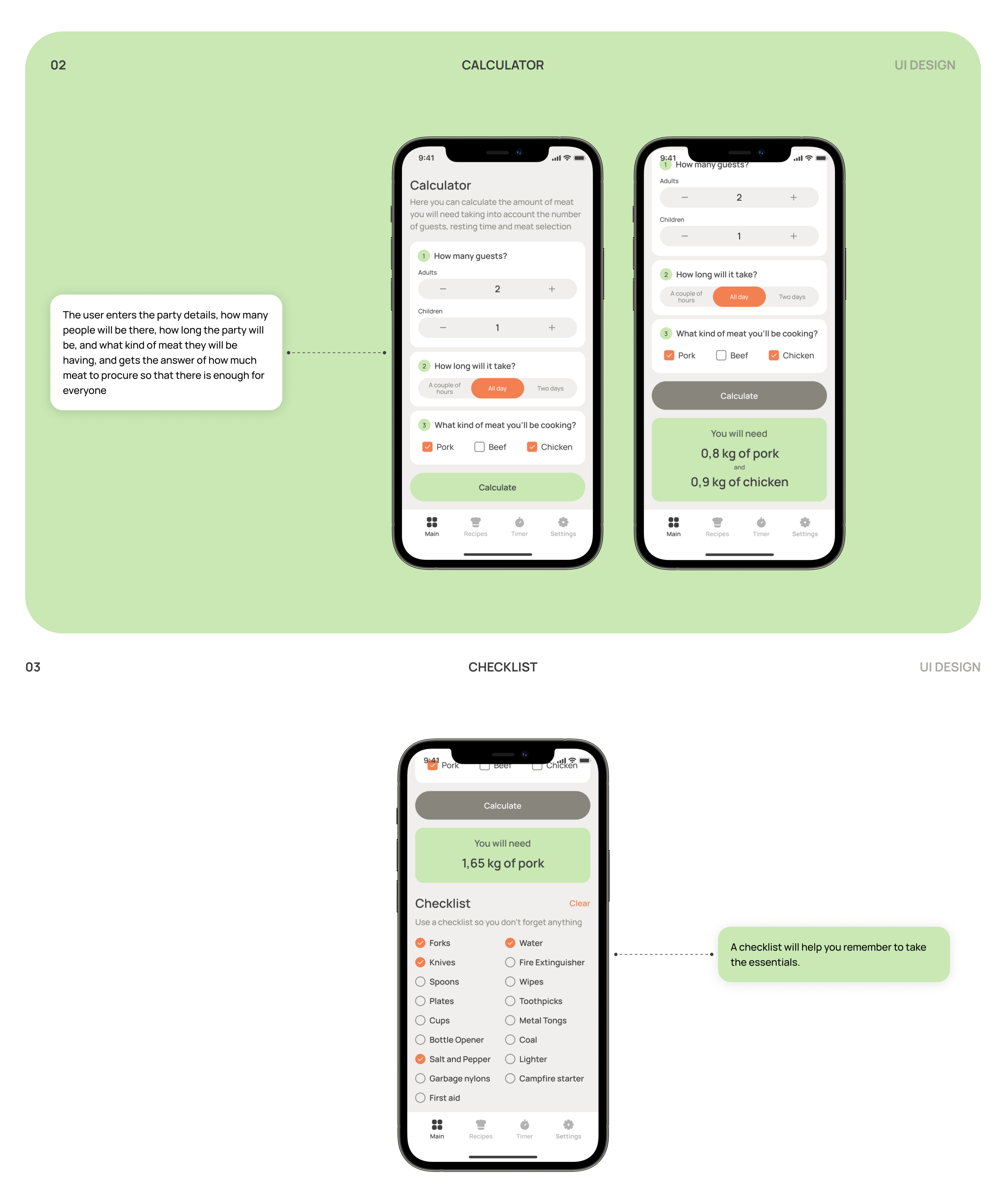 BBQ planning app with recipes and timer — Изображение №2 — Интерфейсы на Dprofile