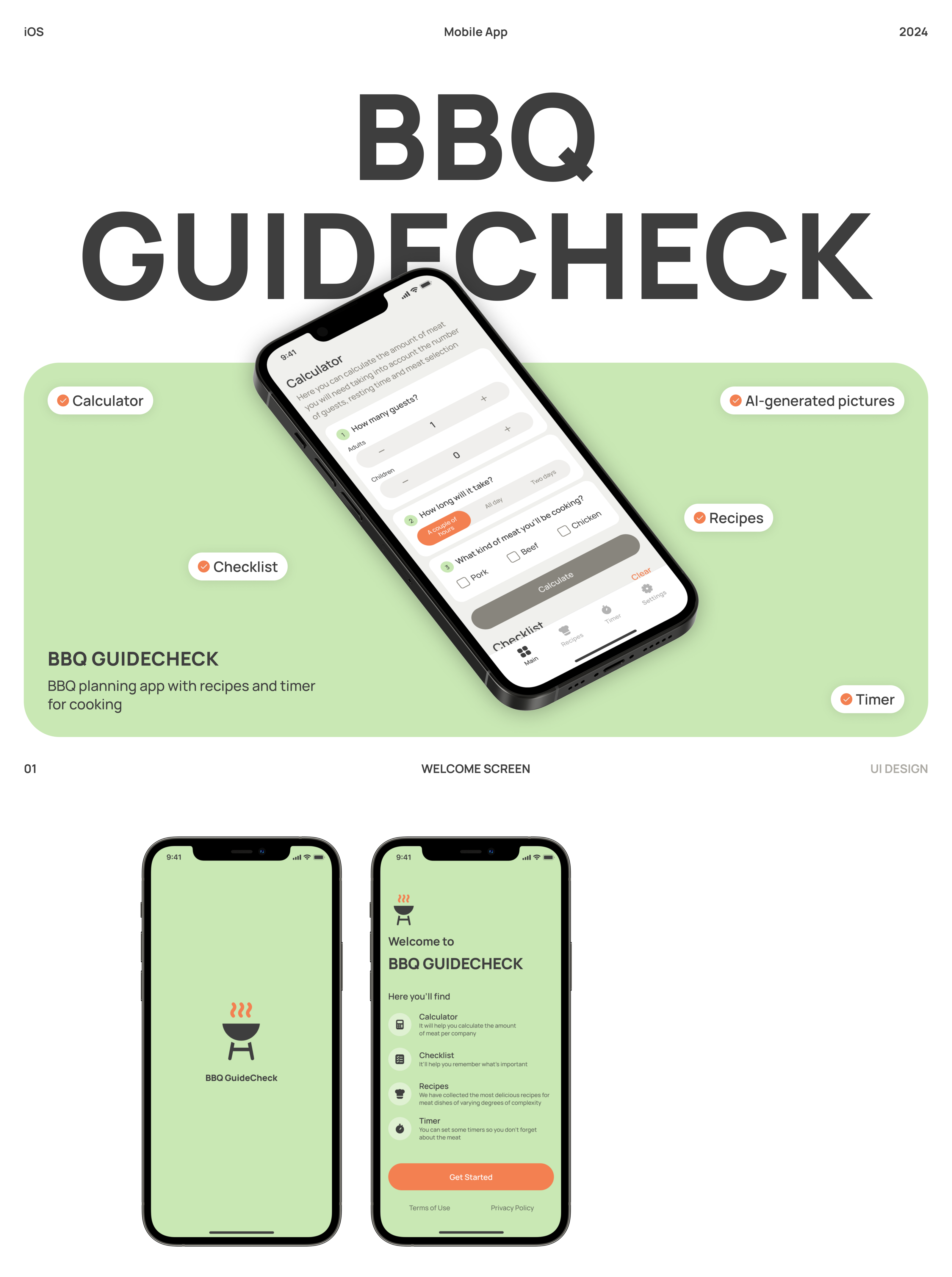 BBQ planning app with recipes and timer — Изображение №1 — Интерфейсы на Dprofile