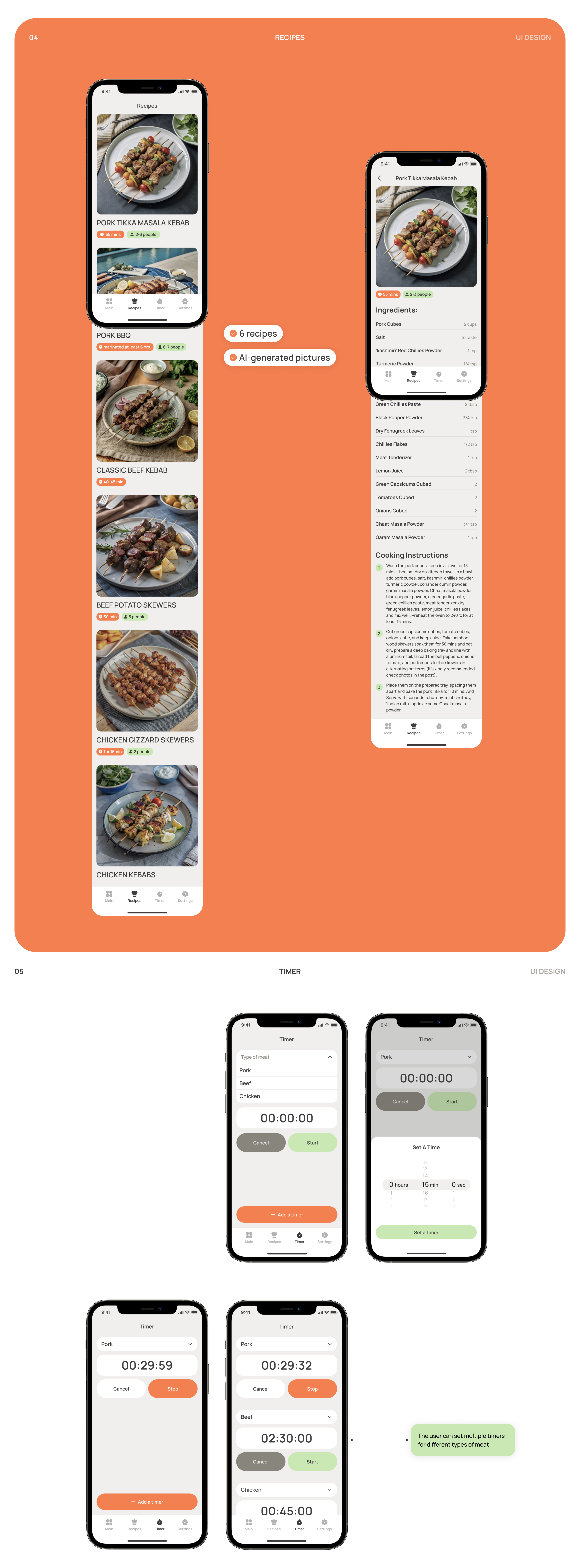 BBQ planning app with recipes and timer — Изображение №3 — Интерфейсы на Dprofile