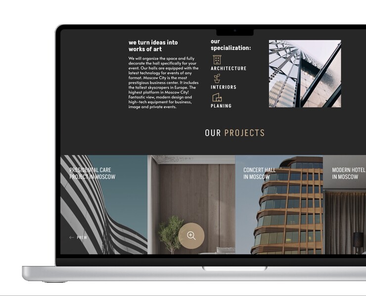 Websites for business — Интерфейсы на Dprofile