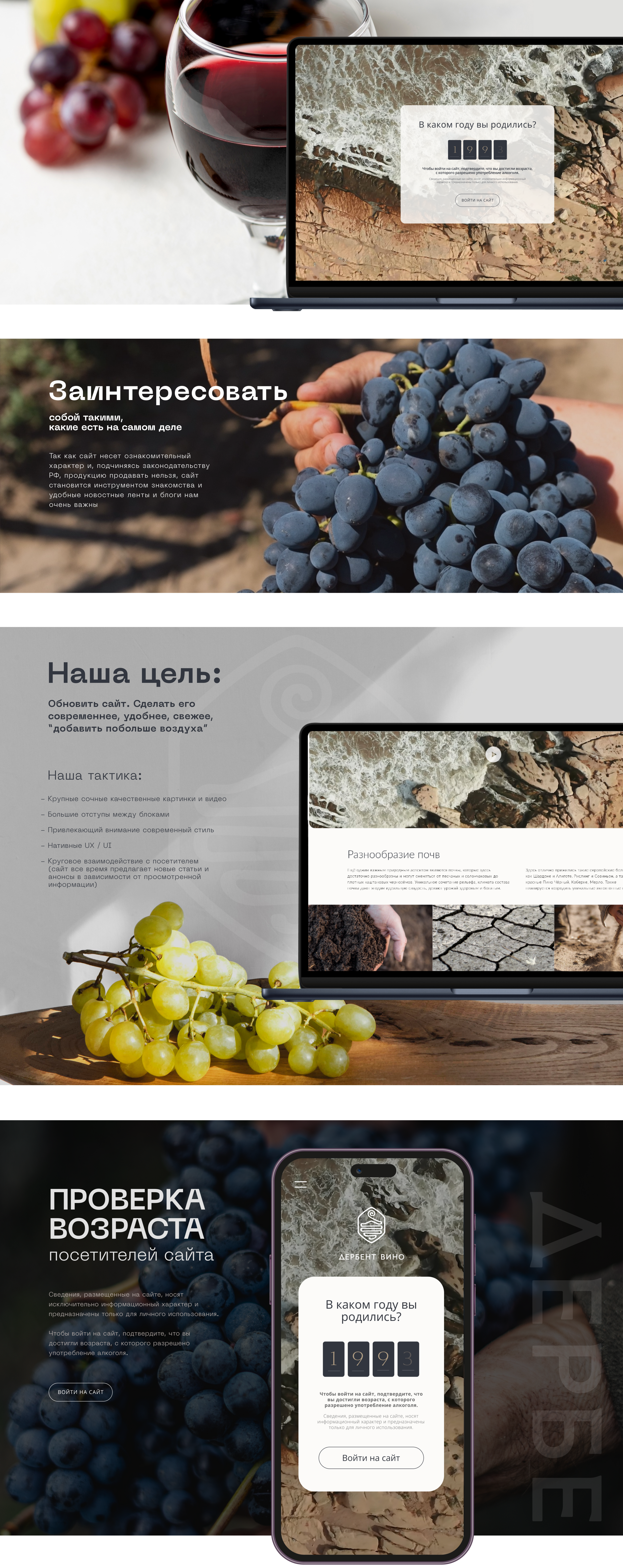 Сайт для винодельни "Дербент вино" — Изображение №1 — Интерфейсы на Dprofile