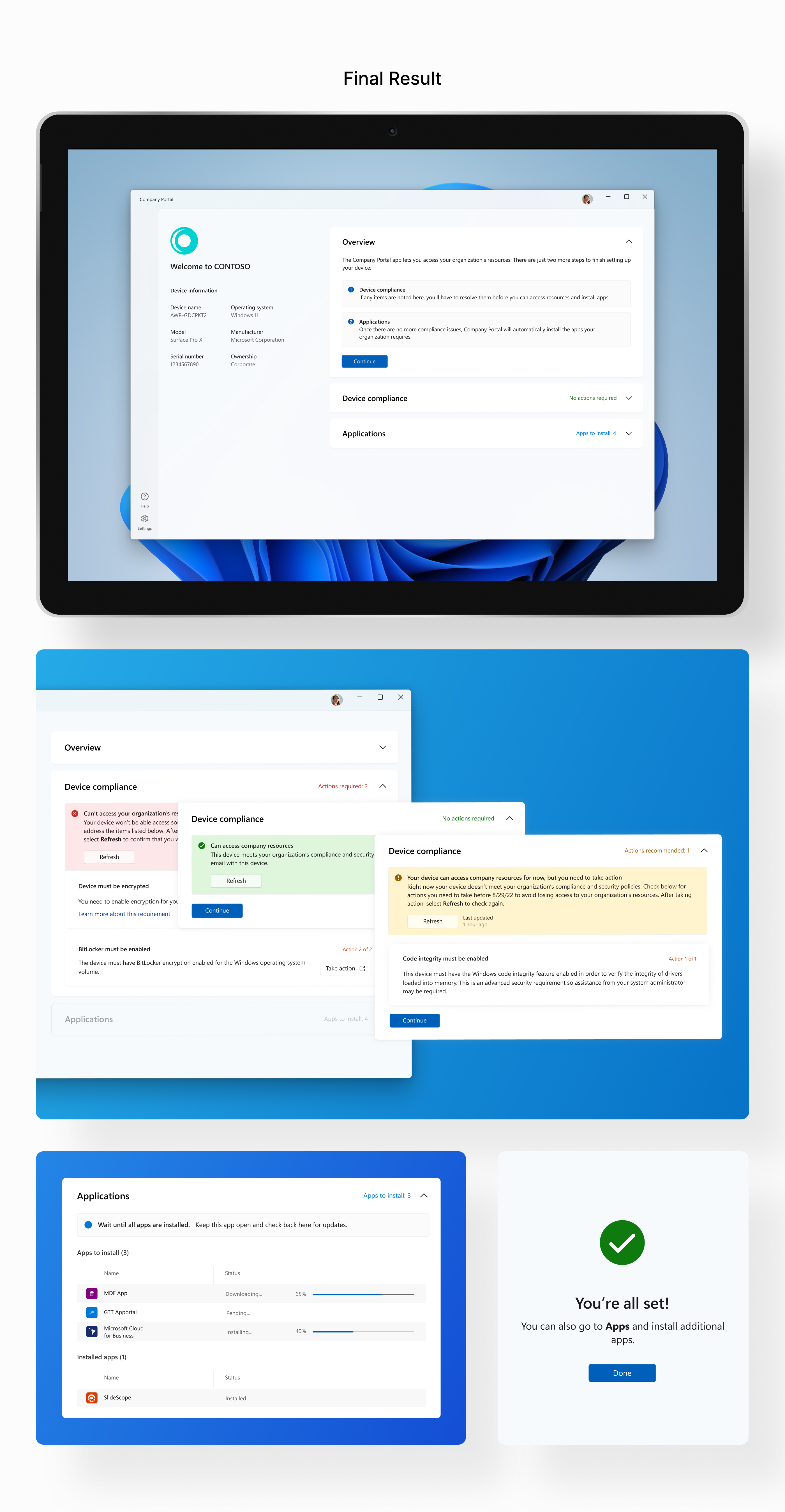 Microsoft Company Portal Onboarding — Изображение №4 — Интерфейсы на Dprofile