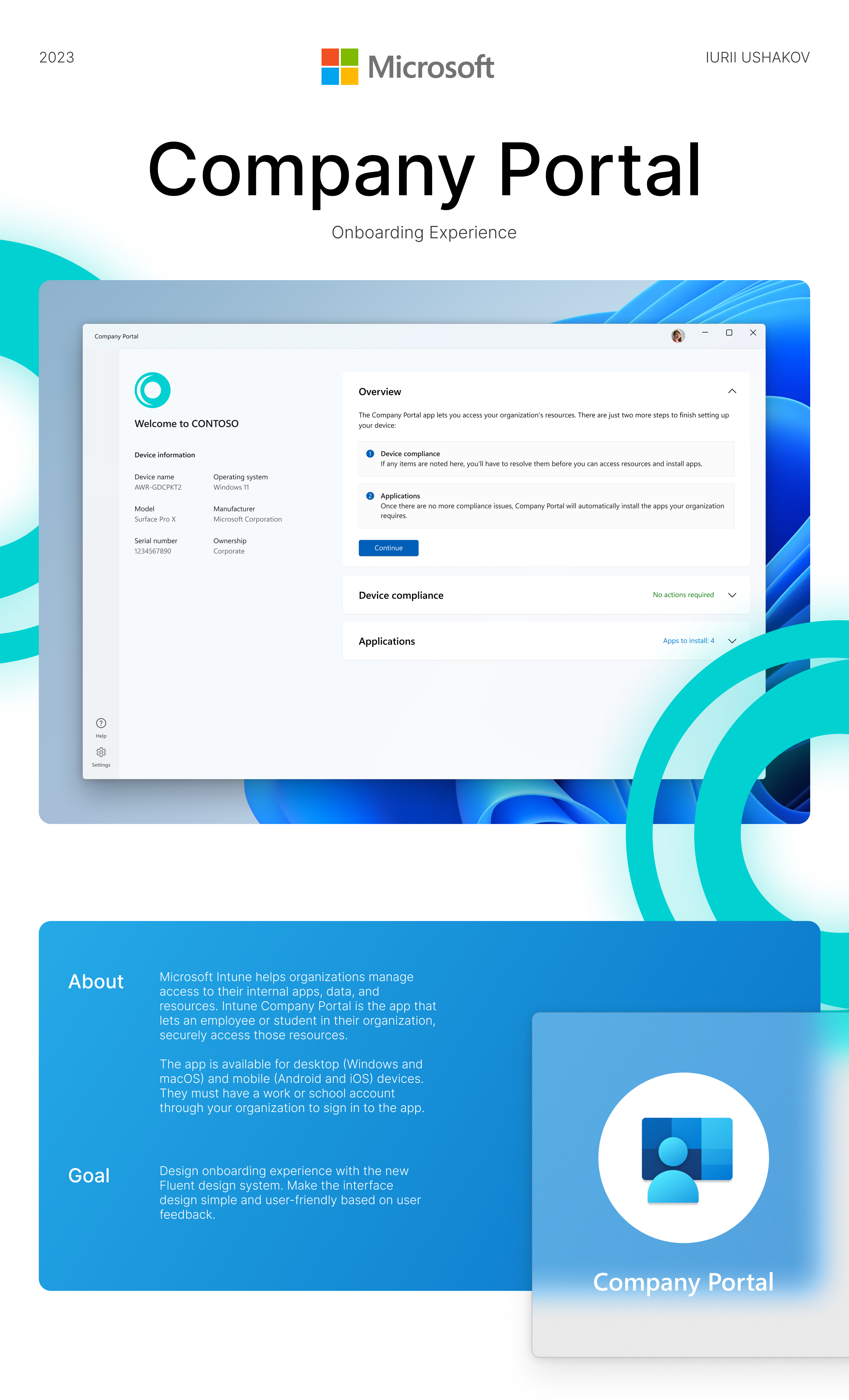 Microsoft Company Portal Onboarding — Изображение №1 — Интерфейсы на Dprofile