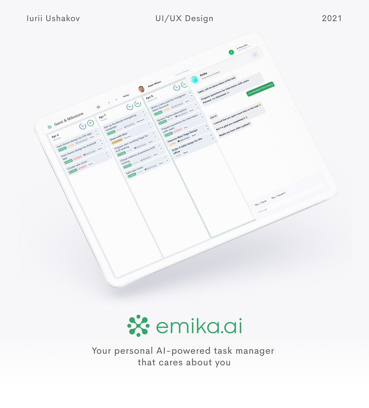 Emika.ai — Advanced Task Manager — Изображение №1 — Интерфейсы на Dprofile
