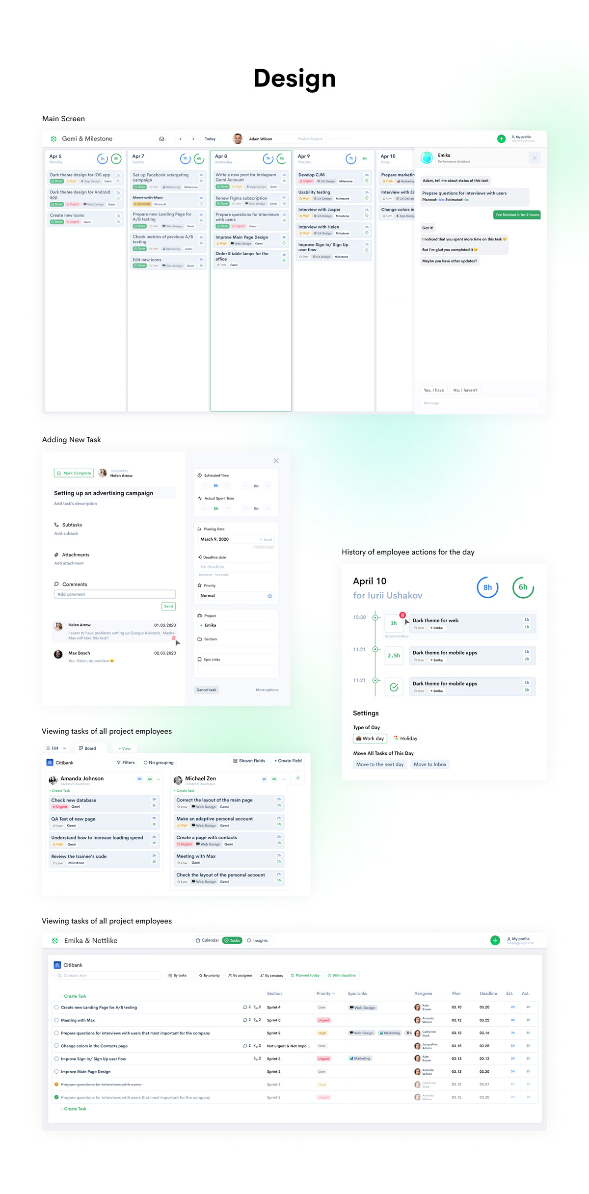 Emika.ai — Advanced Task Manager — Изображение №4 — Интерфейсы на Dprofile