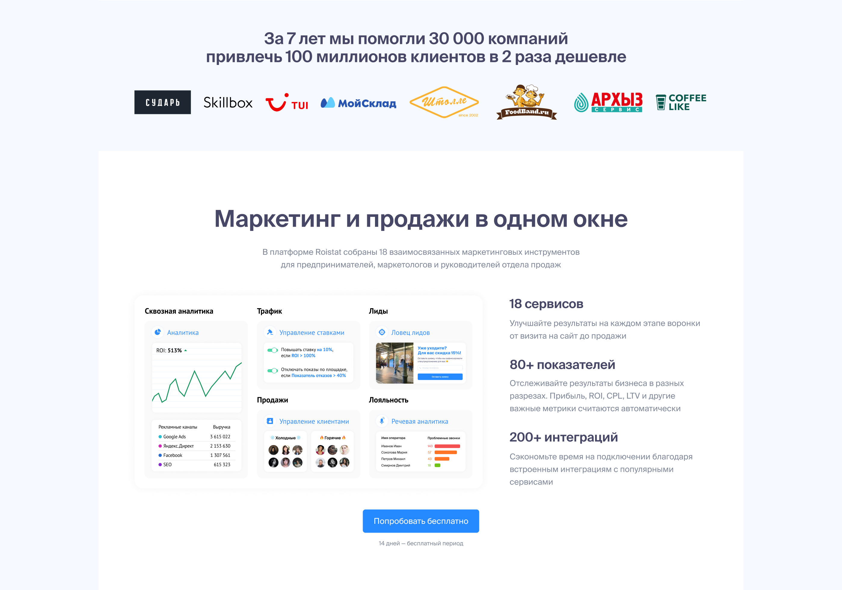 Roistat – Smart Marketing Platform — Изображение №3 — Интерфейсы, Маркетинг на Dprofile