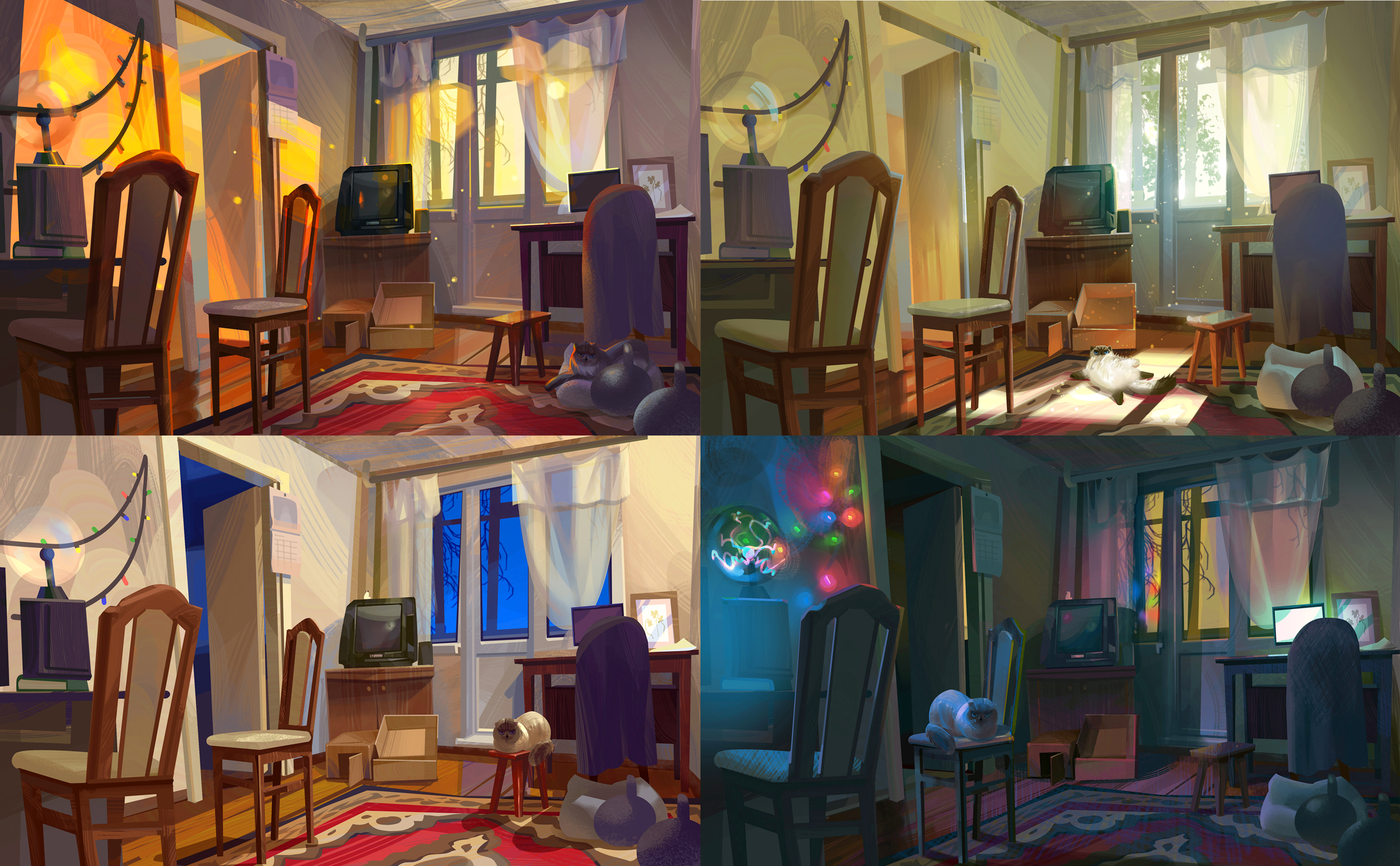 Время суток. Этюды — Изображение №1 — Иллюстрация на Dprofile