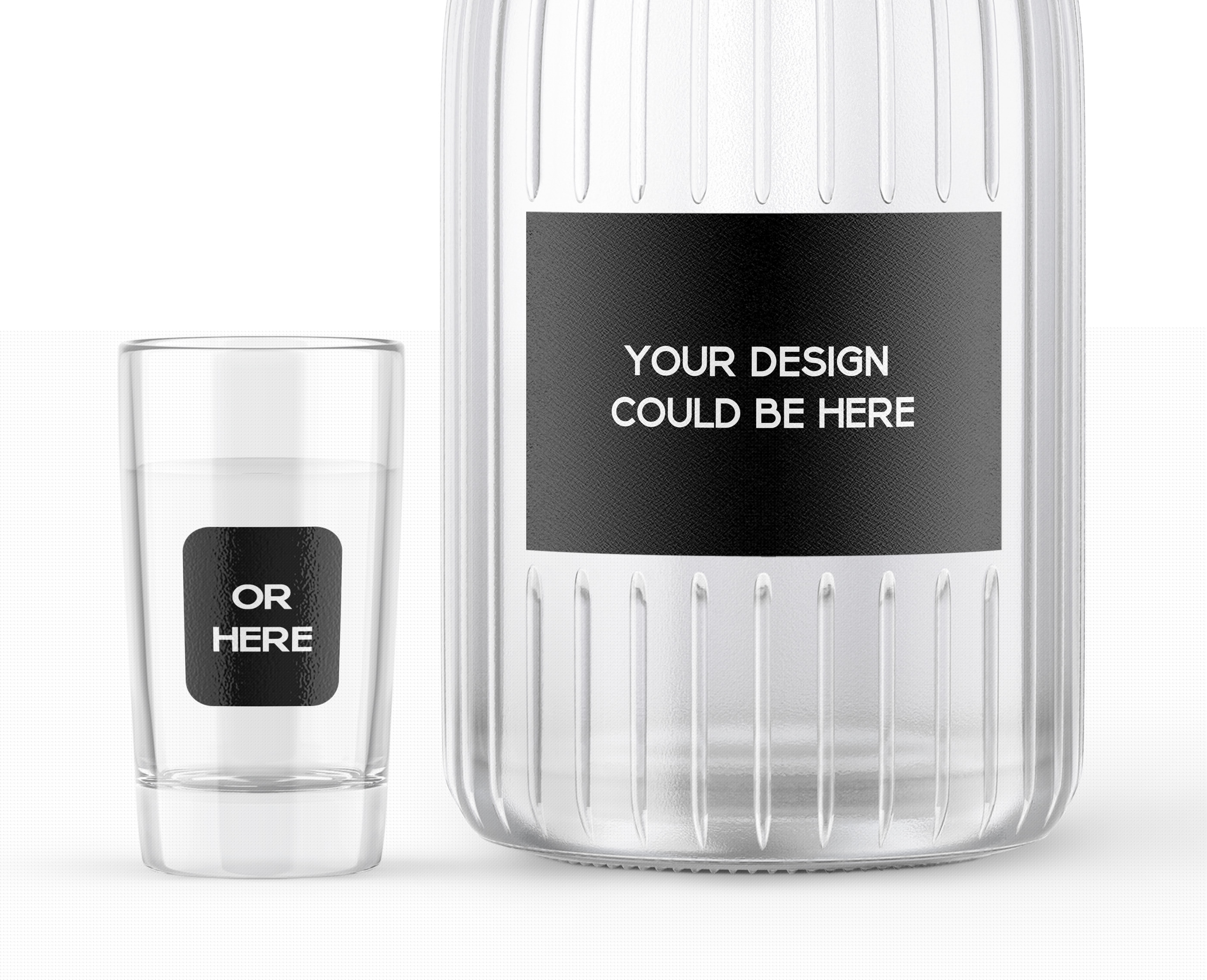 Alcohol Bottles with Glasses Set Mockup — Изображение №8 — Брендинг, 3D на Dprofile