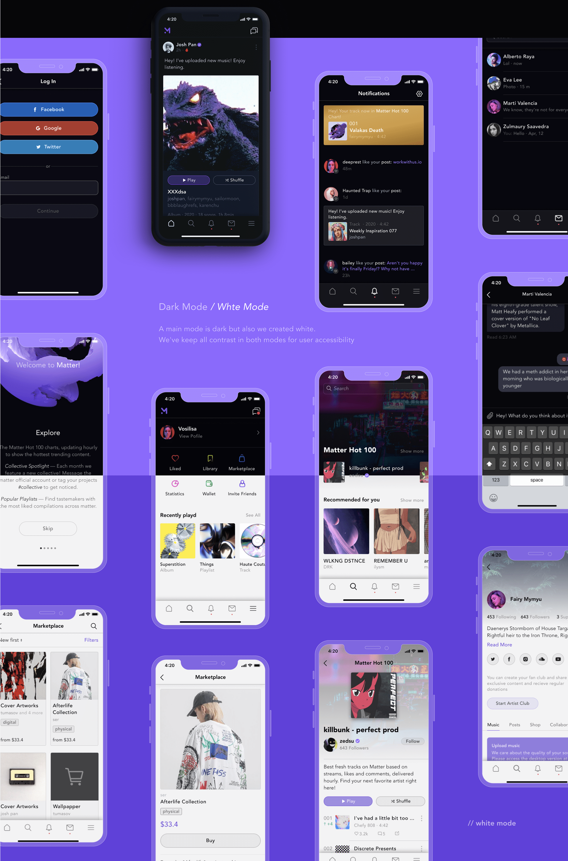 Matter Music | iOS App — Изображение №4 — Интерфейсы на Dprofile