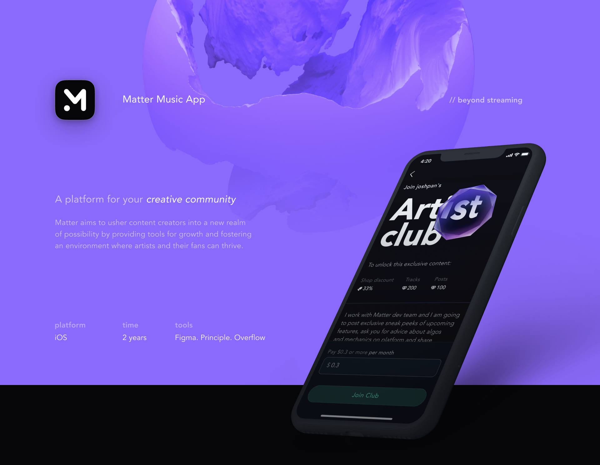 Matter Music | iOS App — Изображение №1 — Интерфейсы на Dprofile