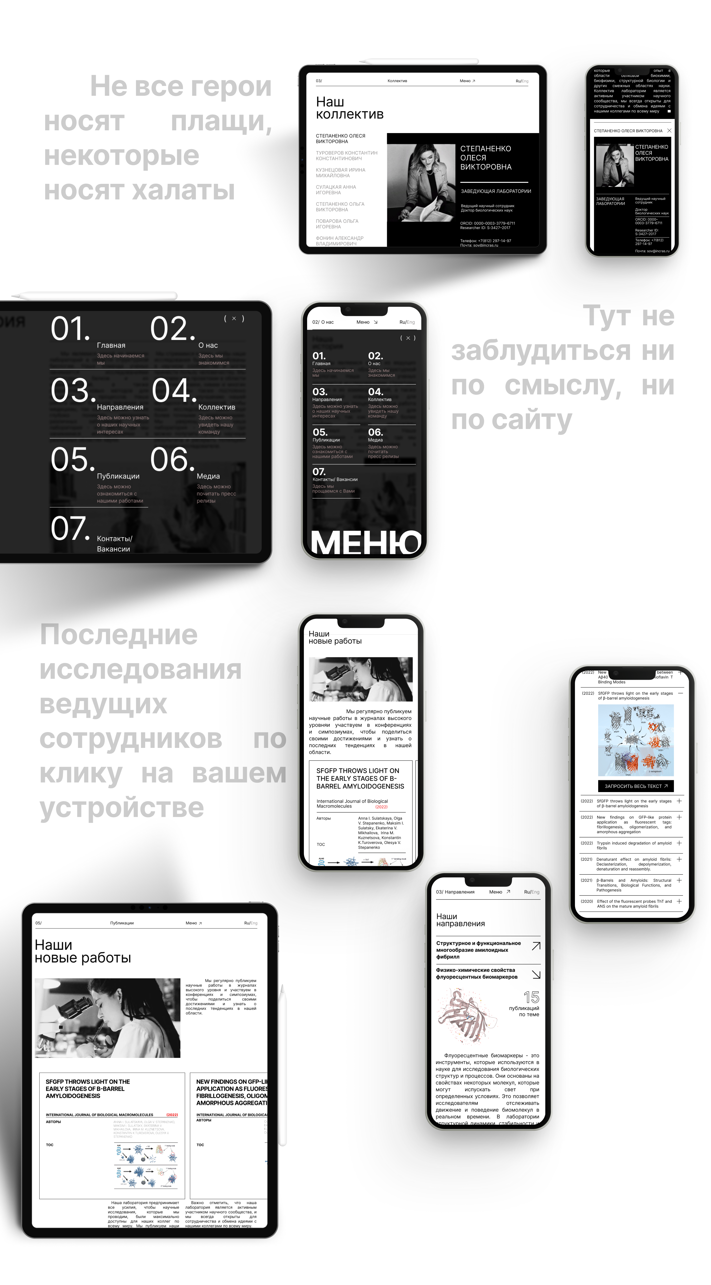ПРОМО САЙТ НАУЧНОЙ ЛАБОРАТОРИИ — Изображение №8 — Интерфейсы на Dprofile