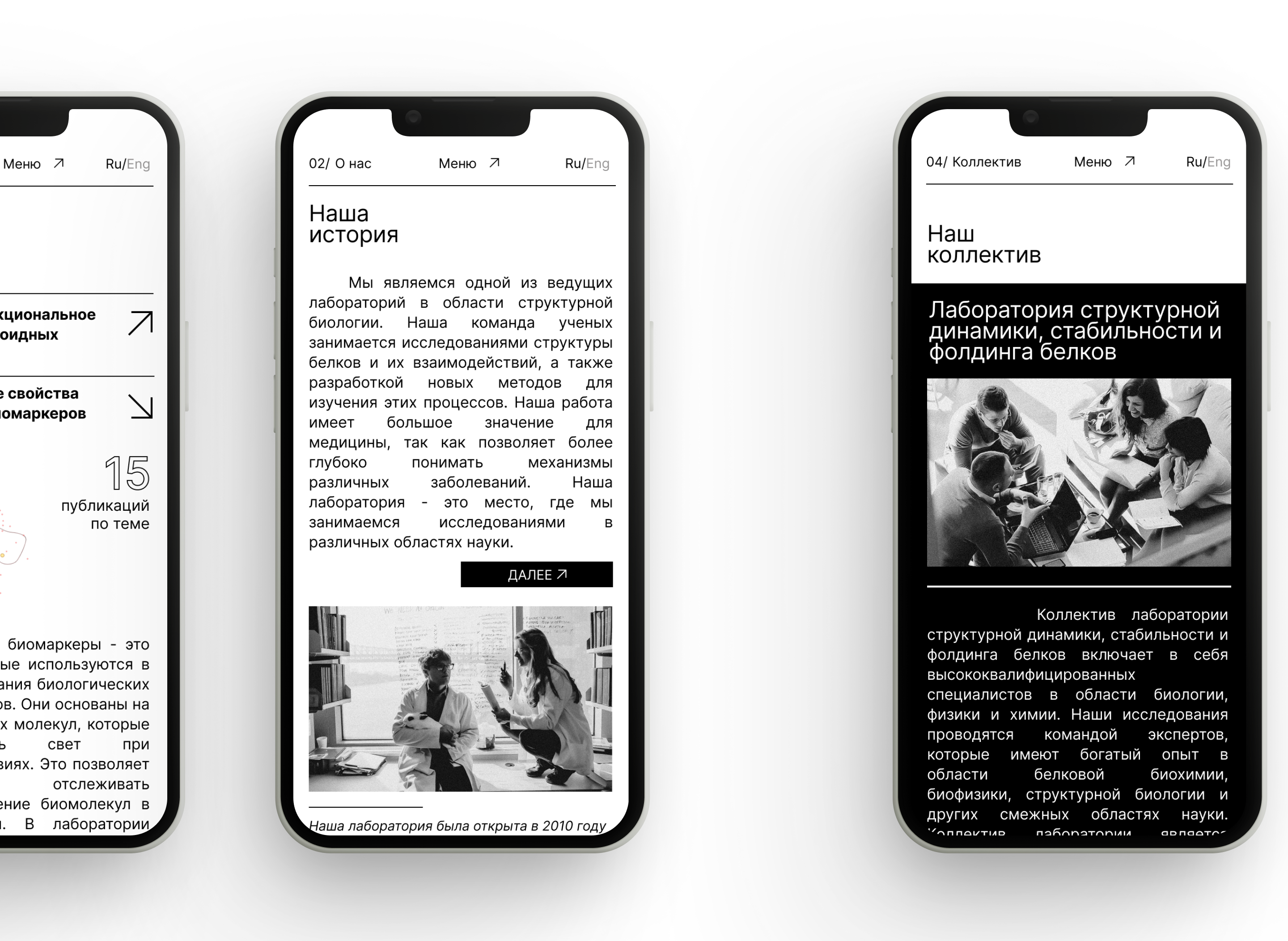 ПРОМО САЙТ НАУЧНОЙ ЛАБОРАТОРИИ — Изображение №5 — Интерфейсы на Dprofile
