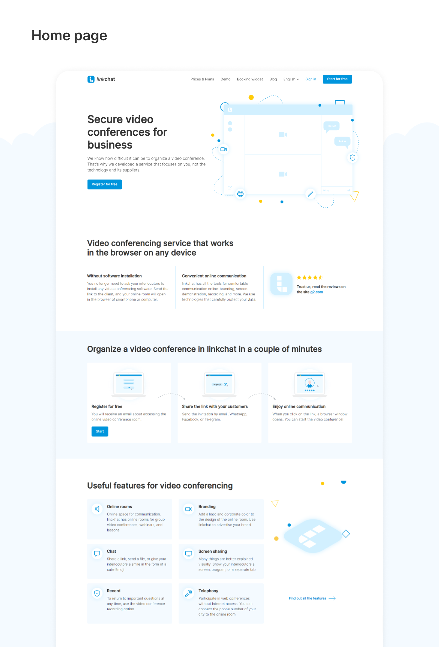 Сервис видеоконференций Linkchat — Изображение №4 — Интерфейсы на Dprofile