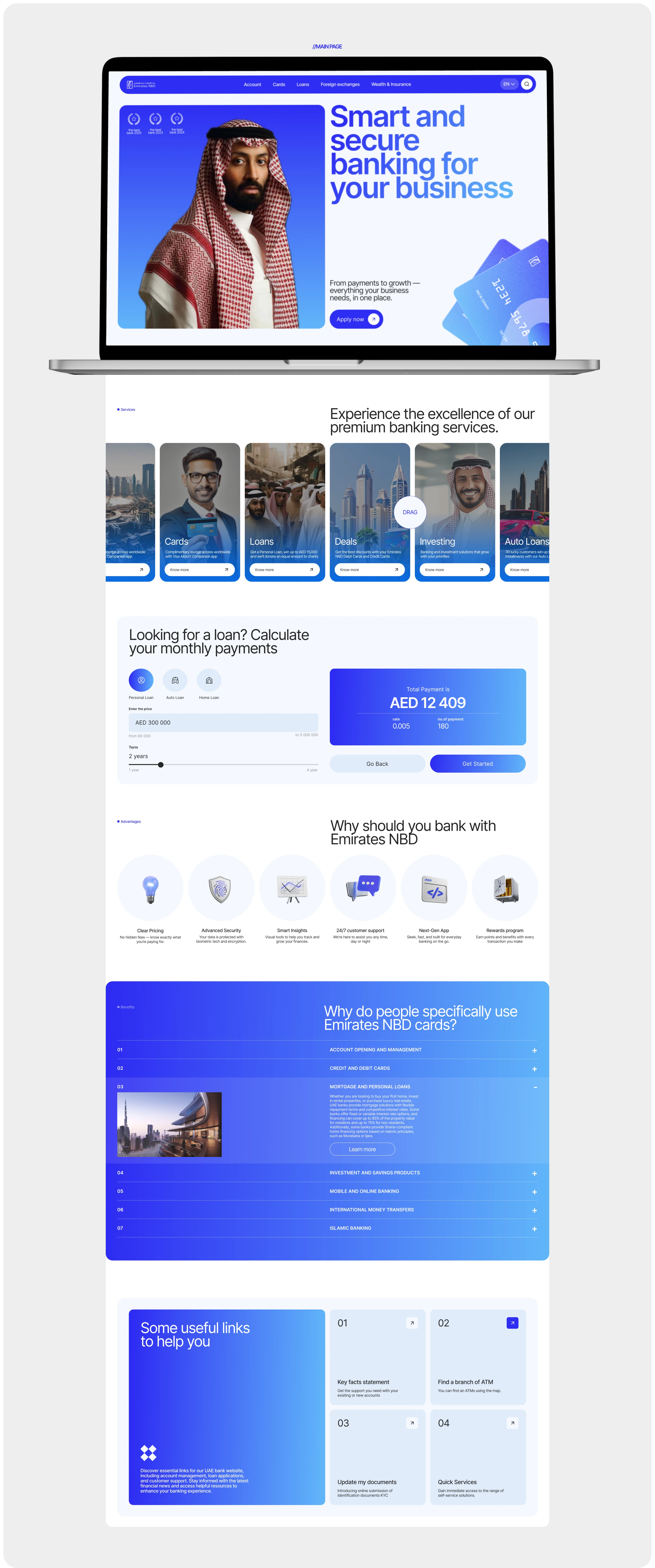 NBD BANK EMIRATES | CORPORATE WEBSITE — Изображение №3 — Интерфейсы, Графика на Dprofile