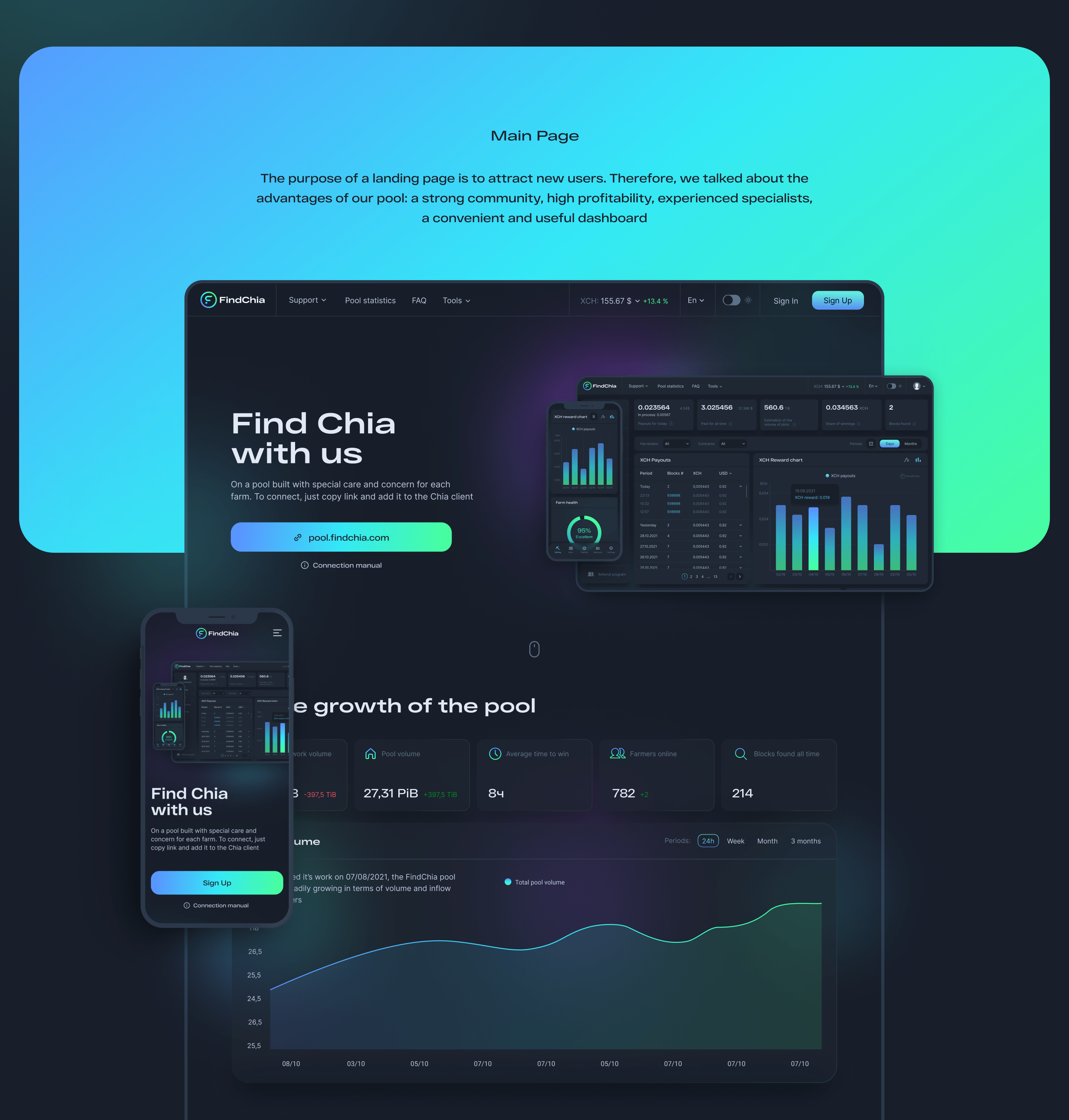 FindChia Mining Pool — Изображение №11 — Брендинг, Графика, Интерфейсы на Dprofile