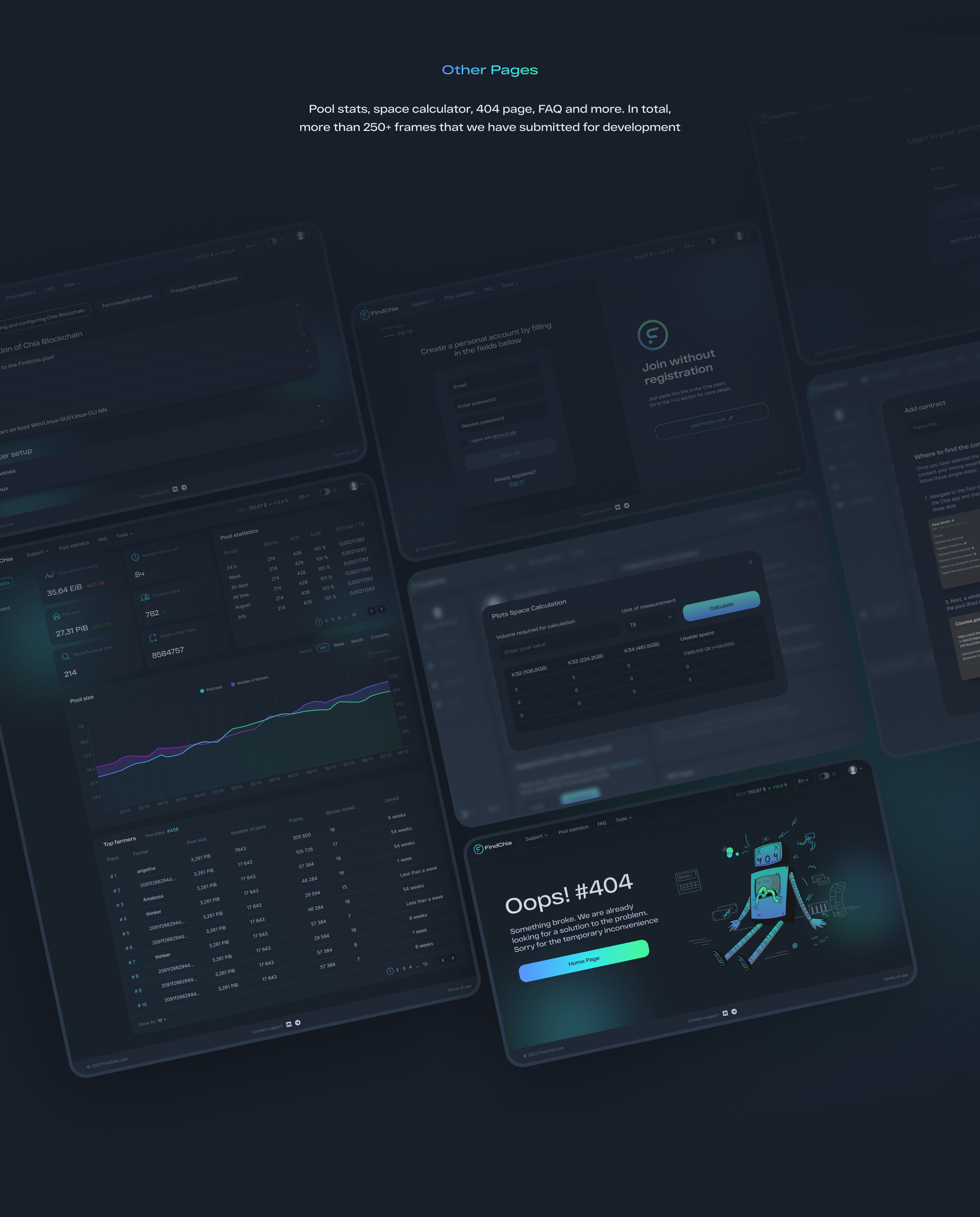 FindChia Mining Pool — Изображение №15 — Брендинг, Графика, Интерфейсы на Dprofile
