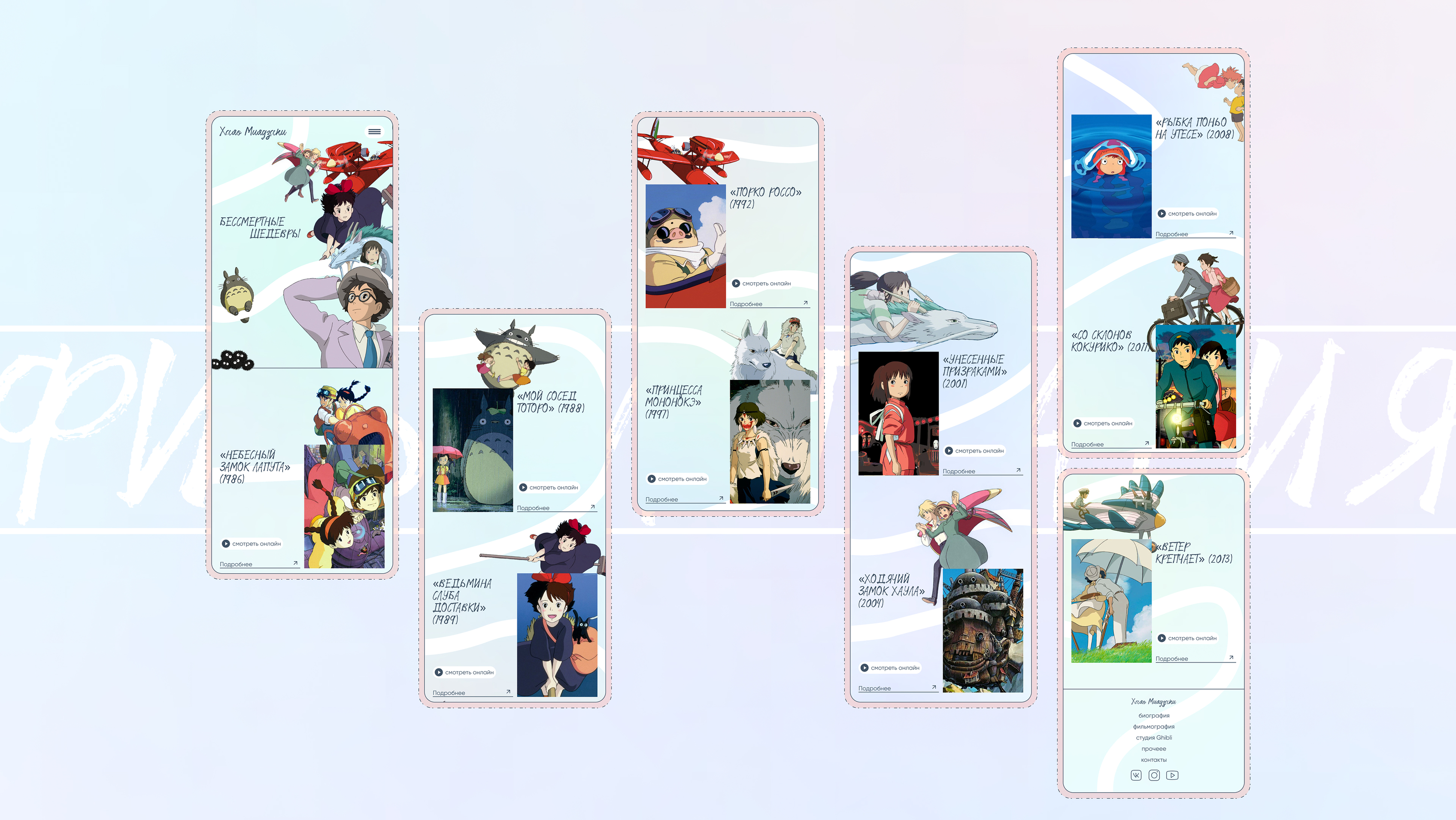 Website Concept. Hayao Miyazaki — Изображение №15 — Интерфейсы, Графика на Dprofile