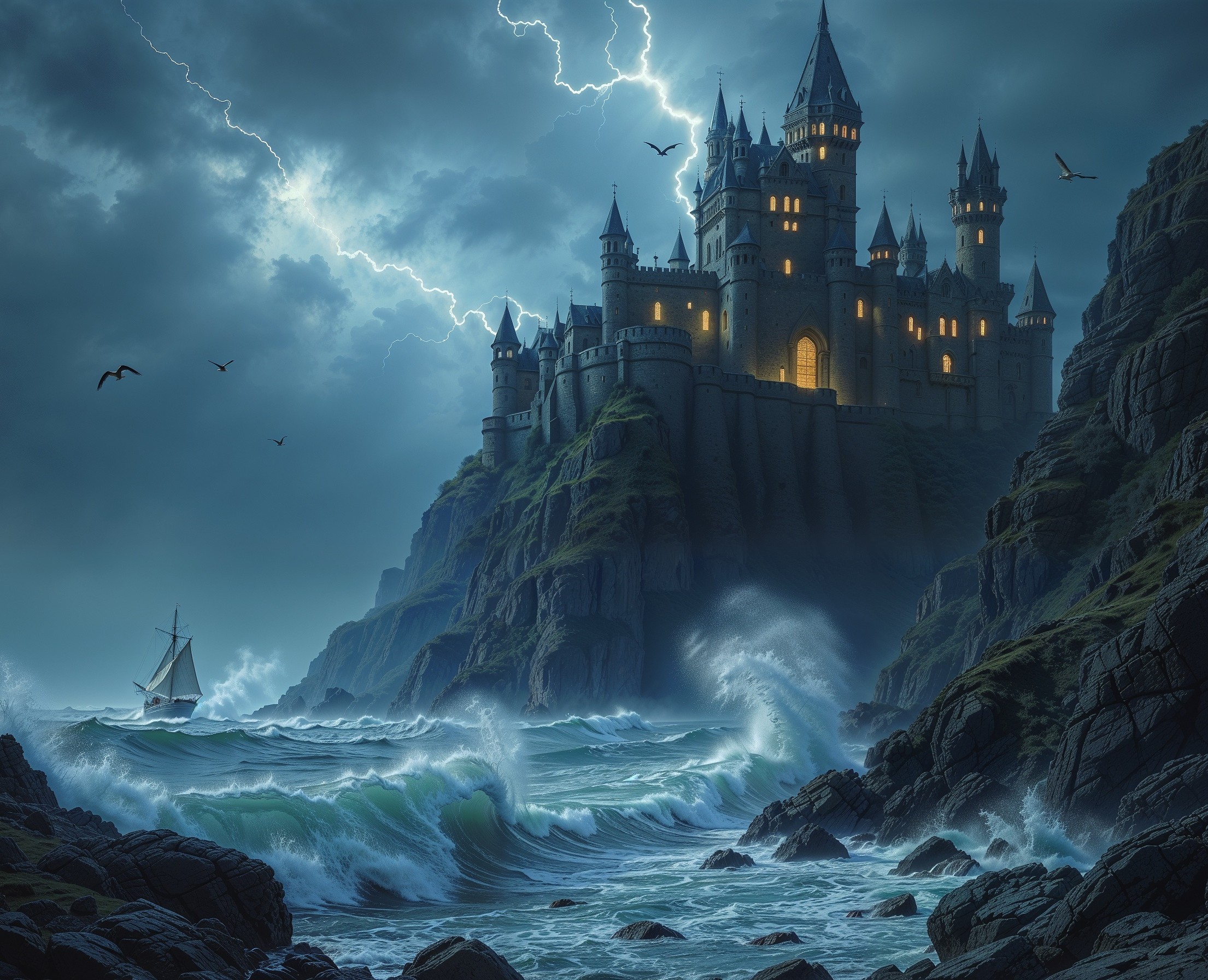 Storm at Sea — Иллюстрация, 3D на Dprofile