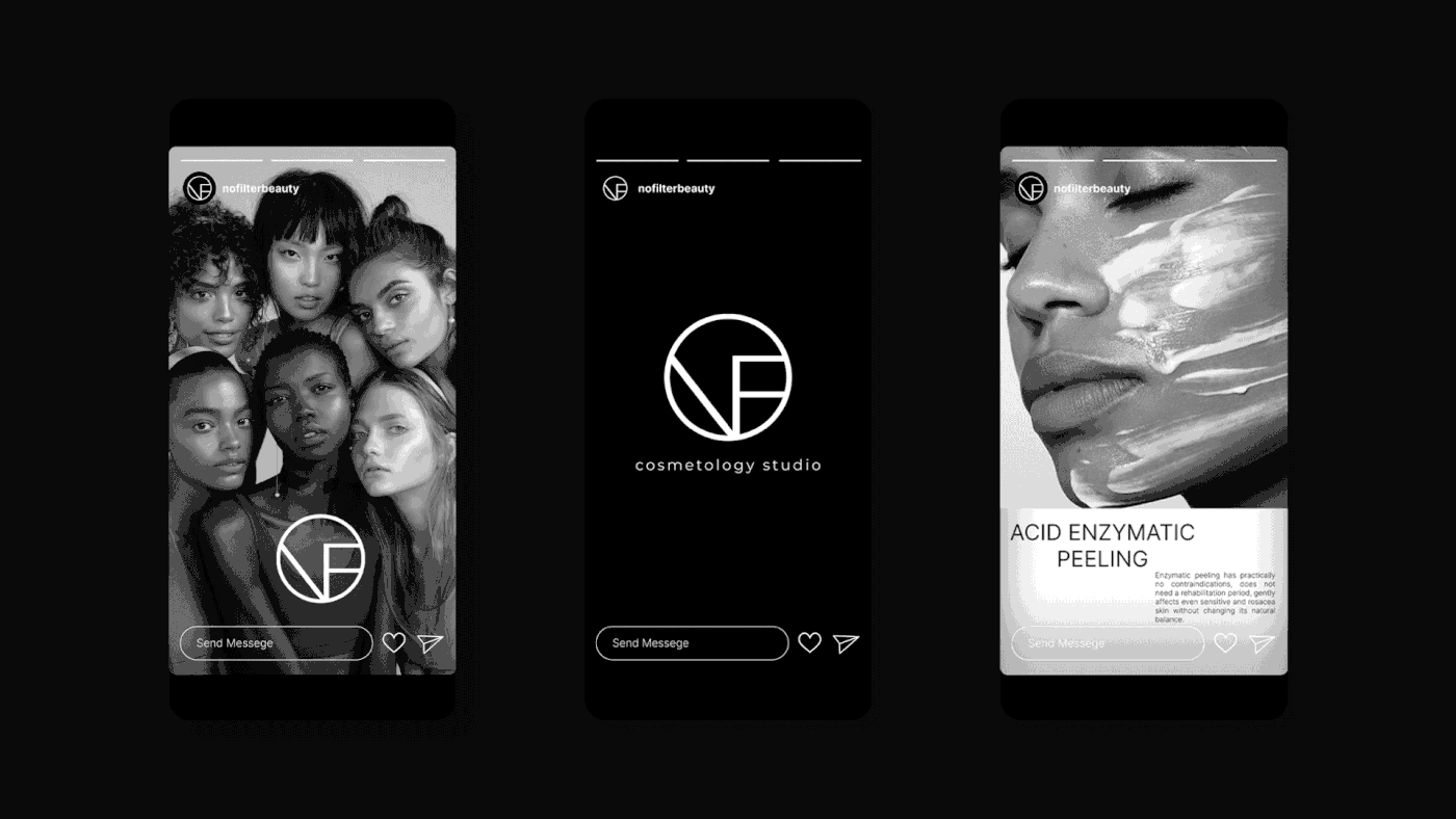 NOFILTER | cosmetology studio | brand identity — Изображение №6 — Брендинг на Dprofile