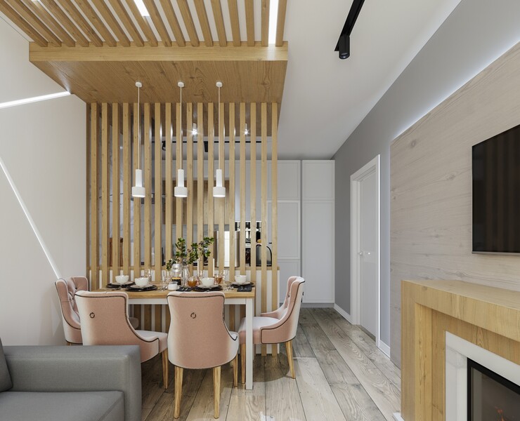 Проект кухни - гостиной г. Ухта — 3D на Dprofile