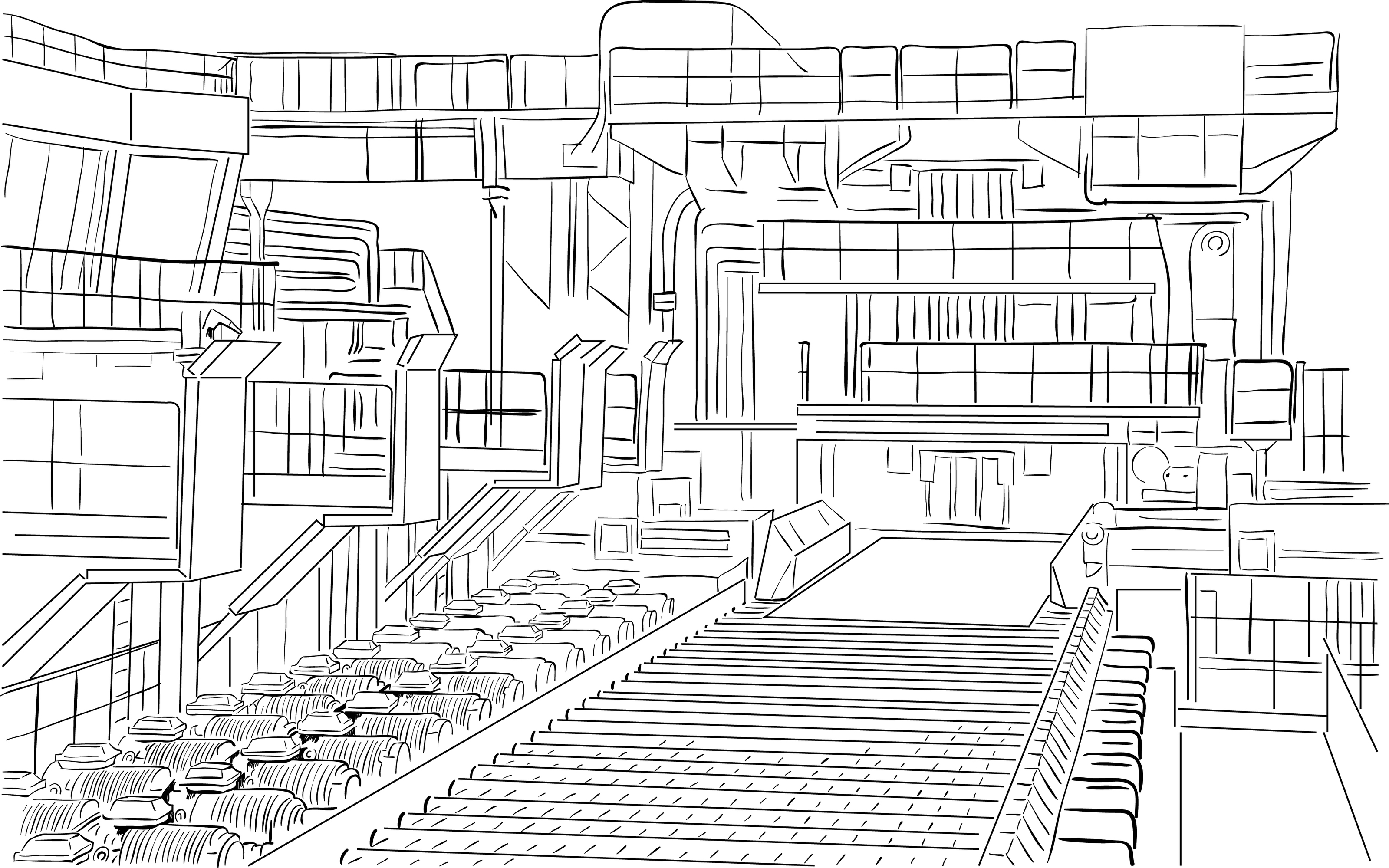 Серия векторных набросков для завода ОМК — Изображение №3 — Иллюстрация, Графика на Dprofile