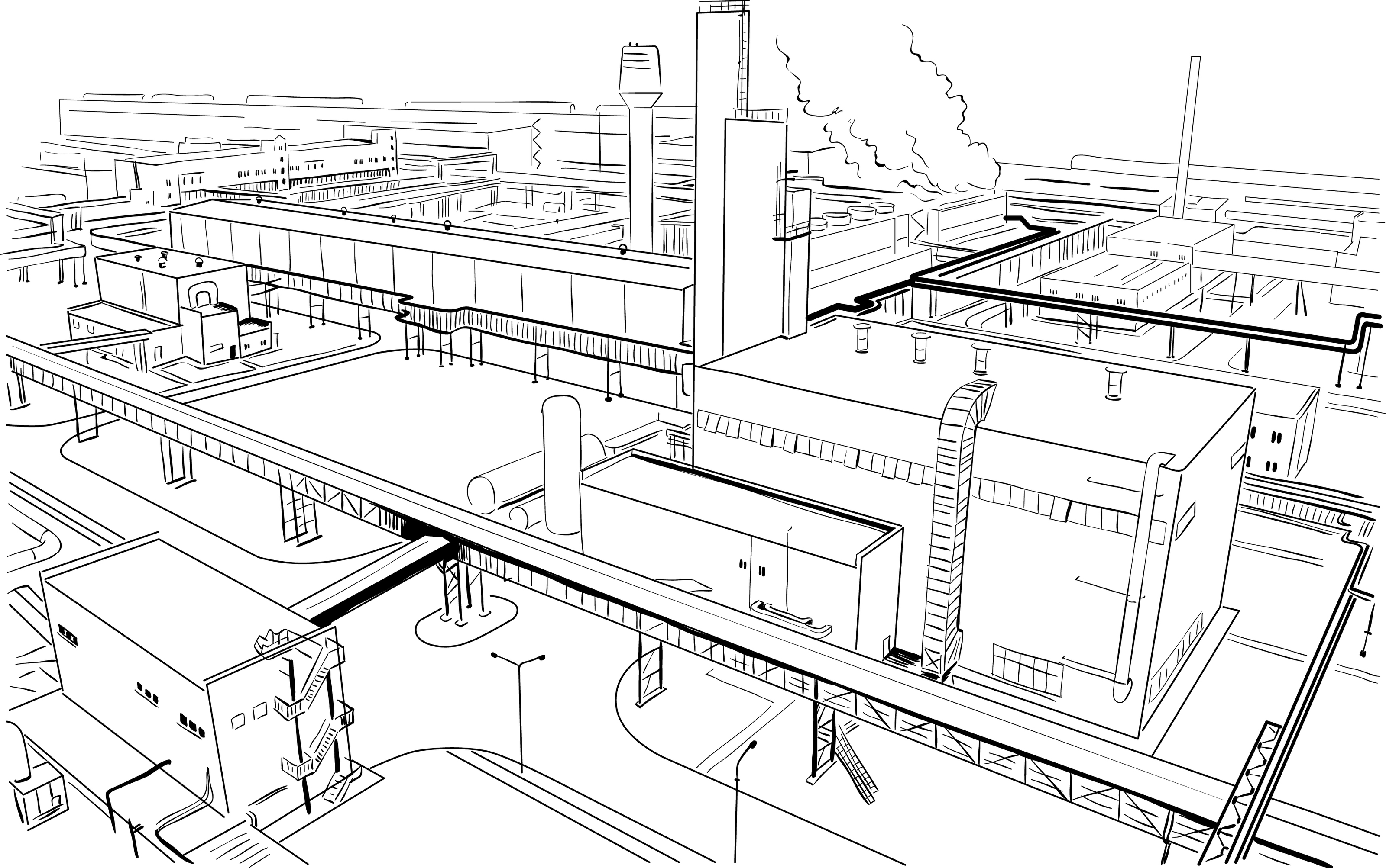 Серия векторных набросков для завода ОМК — Изображение №2 — Иллюстрация, Графика на Dprofile