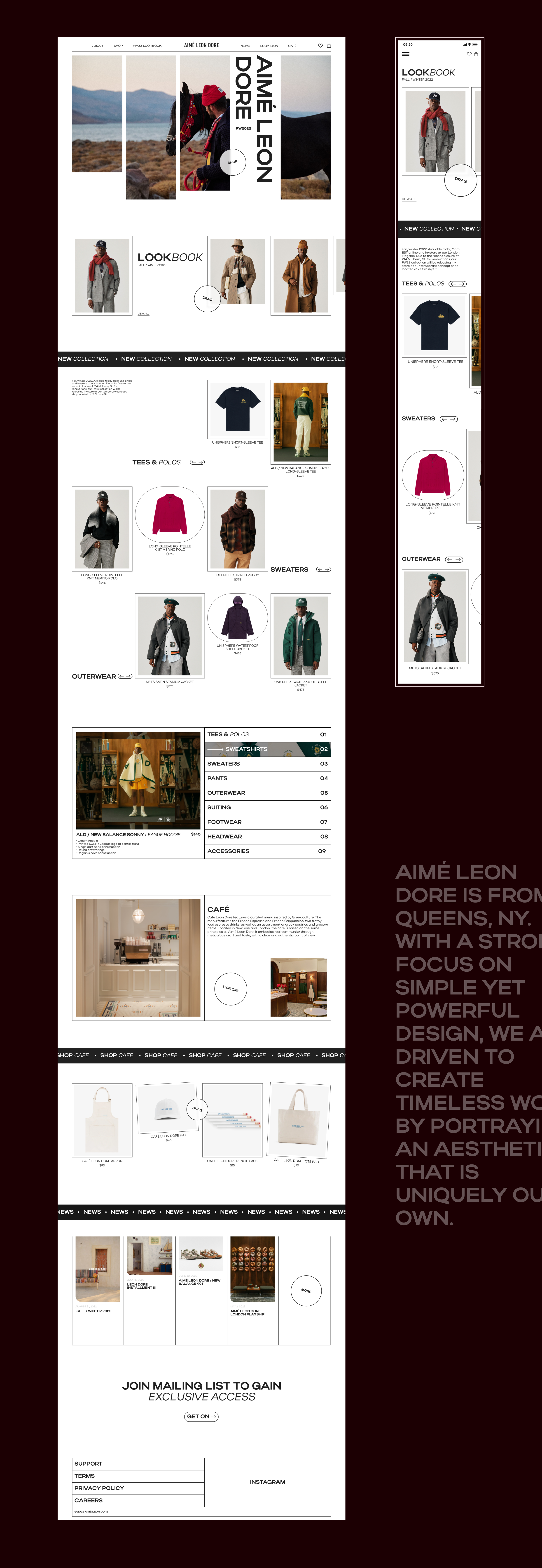 Aime Leon Dore | Redesign Concept — Изображение №2 — Интерфейсы на Dprofile