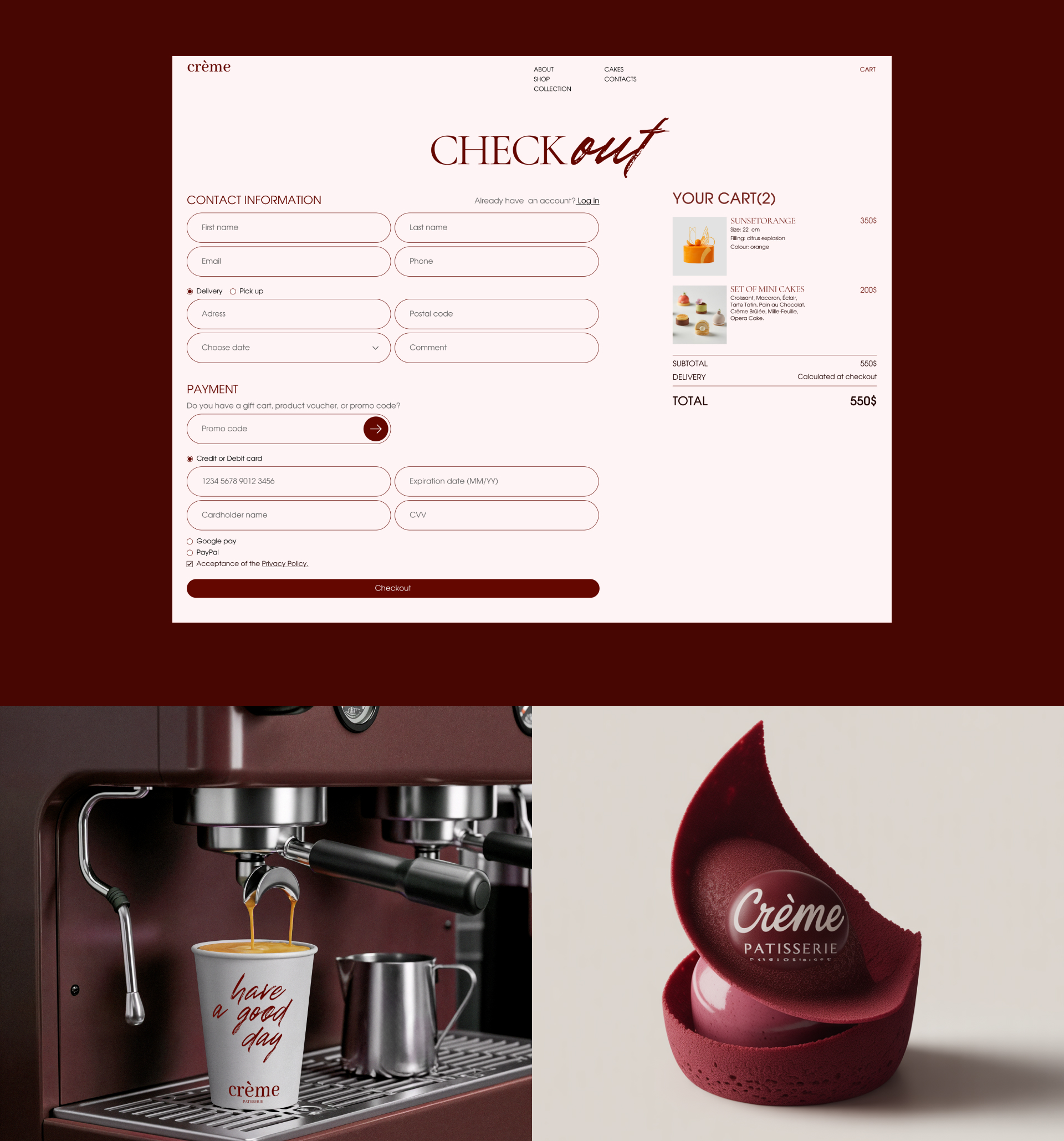 CONCEPT DESIGN | Patisserie boutique — Изображение №10 — Интерфейсы, Графика на Dprofile