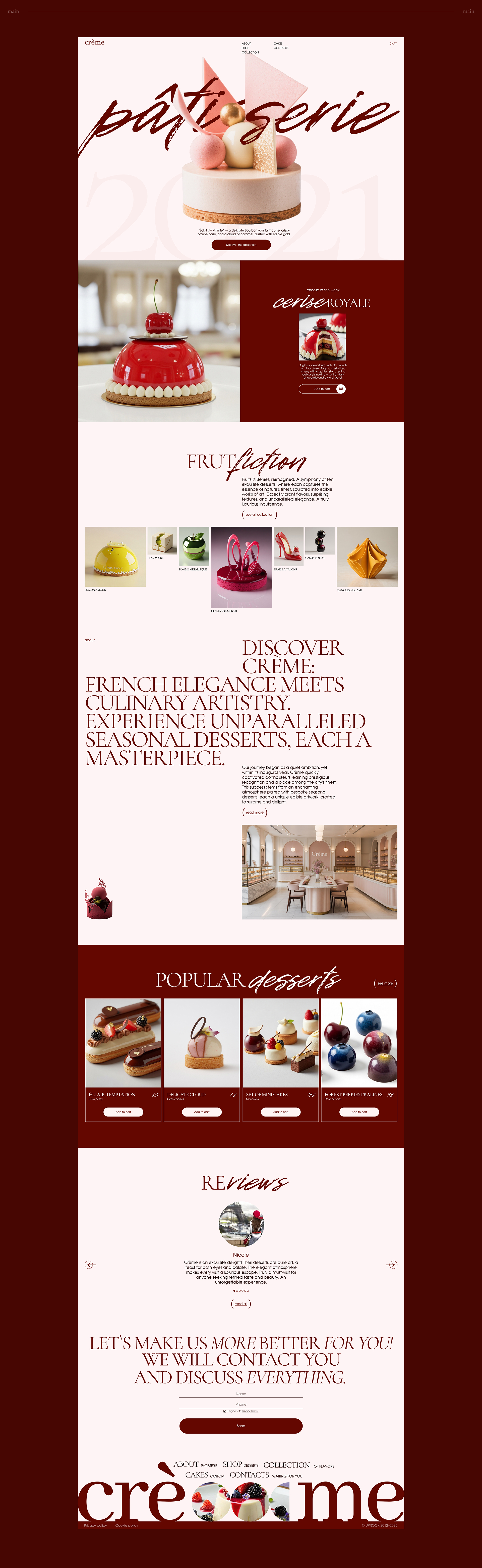 CONCEPT DESIGN | Patisserie boutique — Изображение №3 — Интерфейсы, Графика на Dprofile