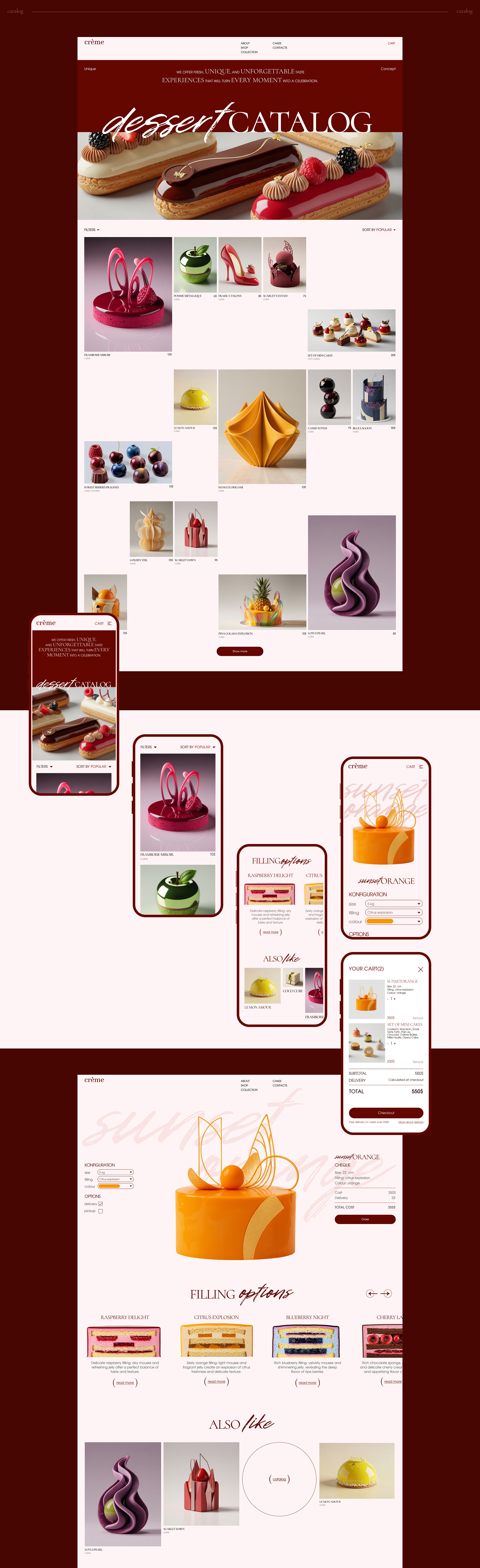 CONCEPT DESIGN | Patisserie boutique — Изображение №9 — Интерфейсы, Графика на Dprofile