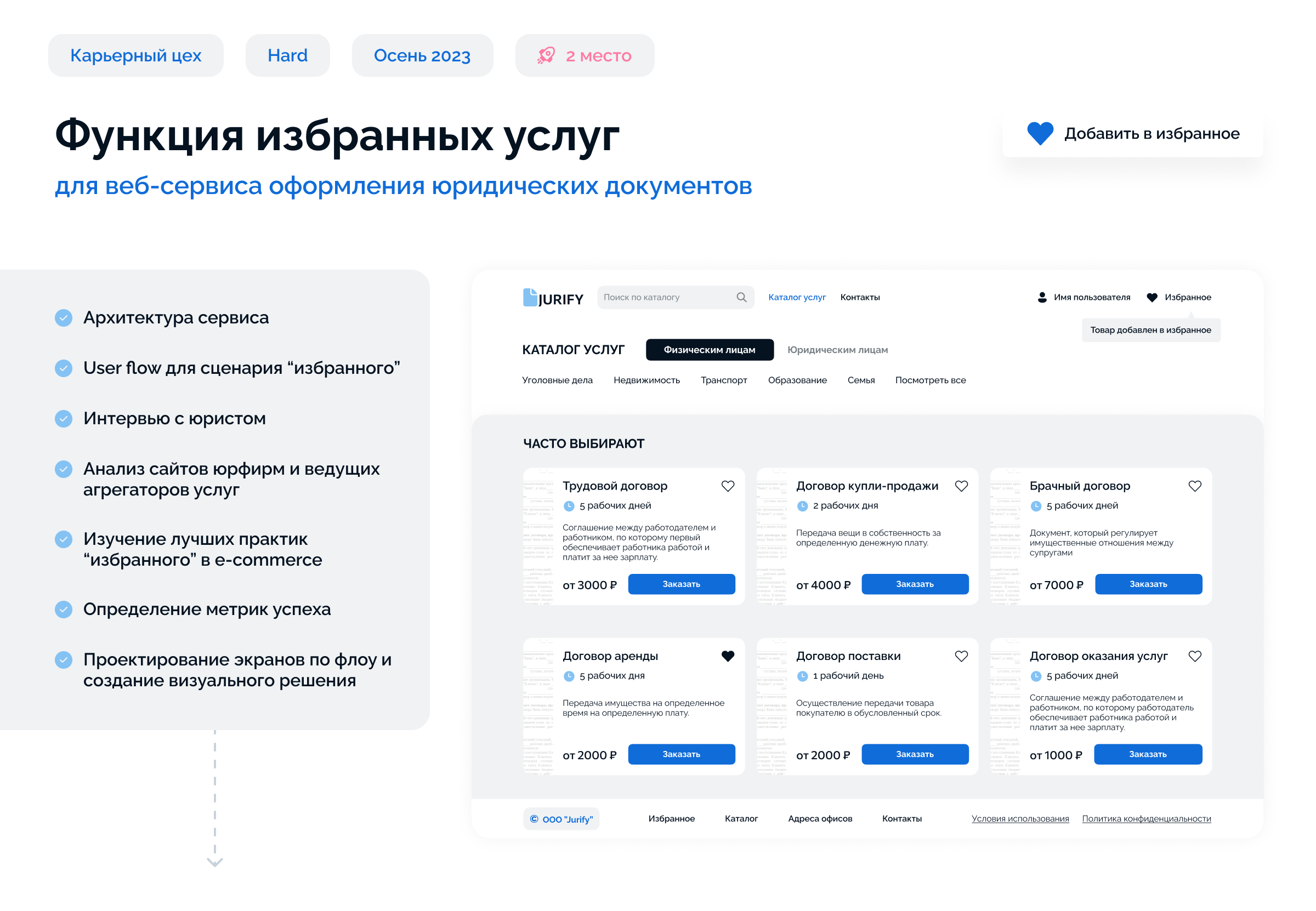 Карьерный цех Осень 2023 Hard (2 место) — Изображение №1 — Интерфейсы на Dprofile