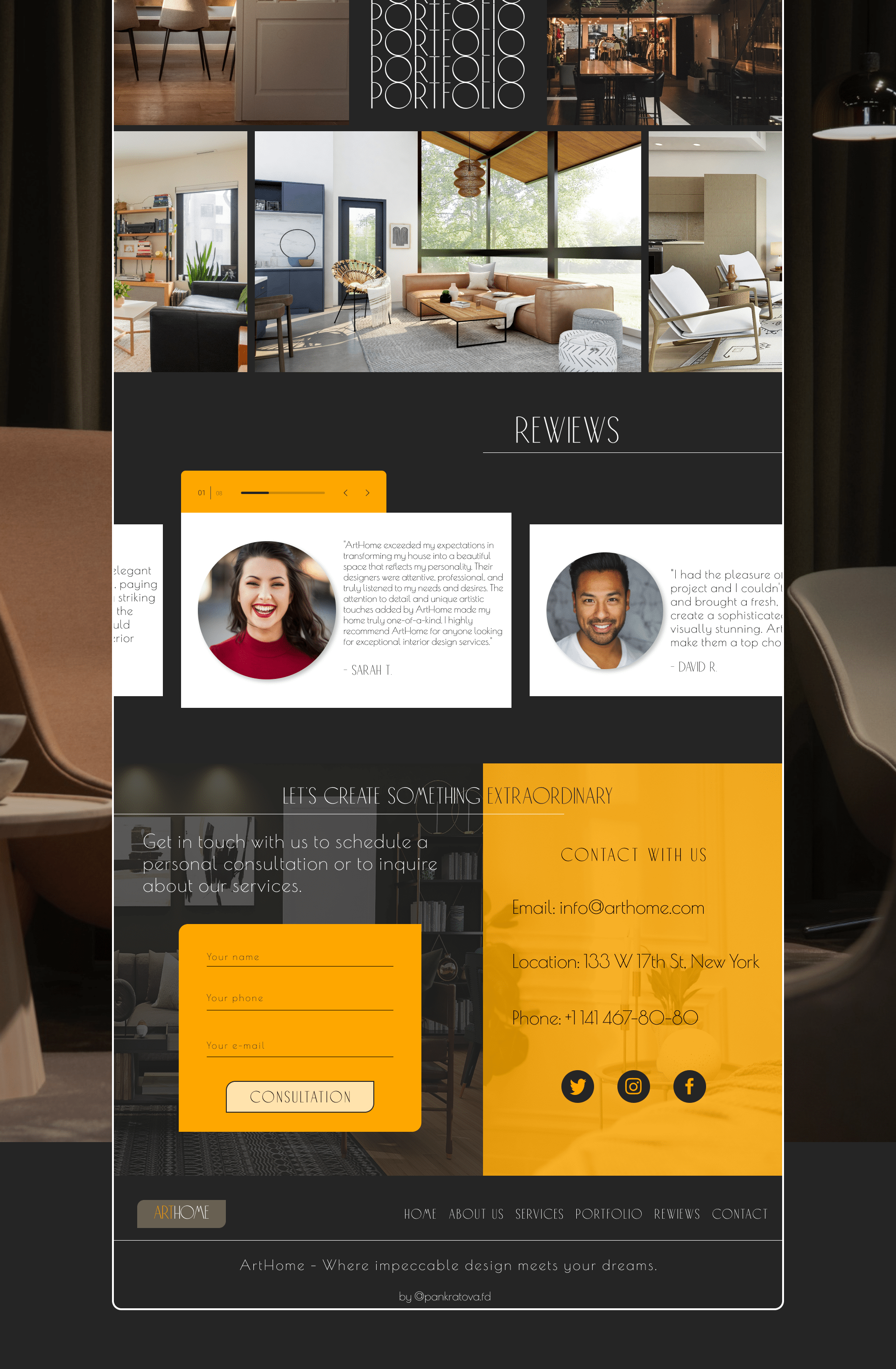 Interior design | Лендинг для дизайнера интерьеров — Изображение №9 — Графика, Интерфейсы на Dprofile