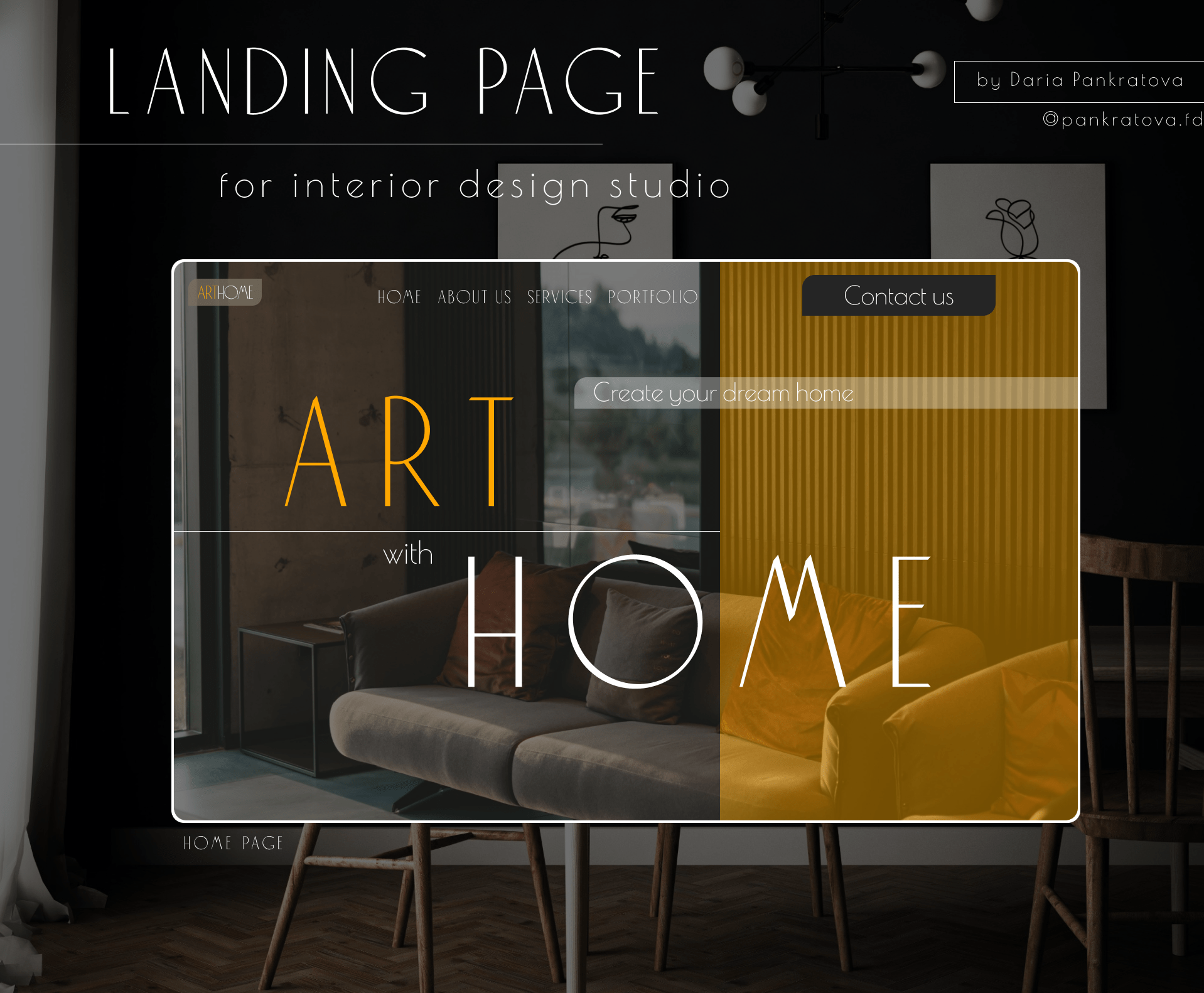 Interior design | Лендинг для дизайнера интерьеров — Изображение №1 — Графика, Интерфейсы на Dprofile