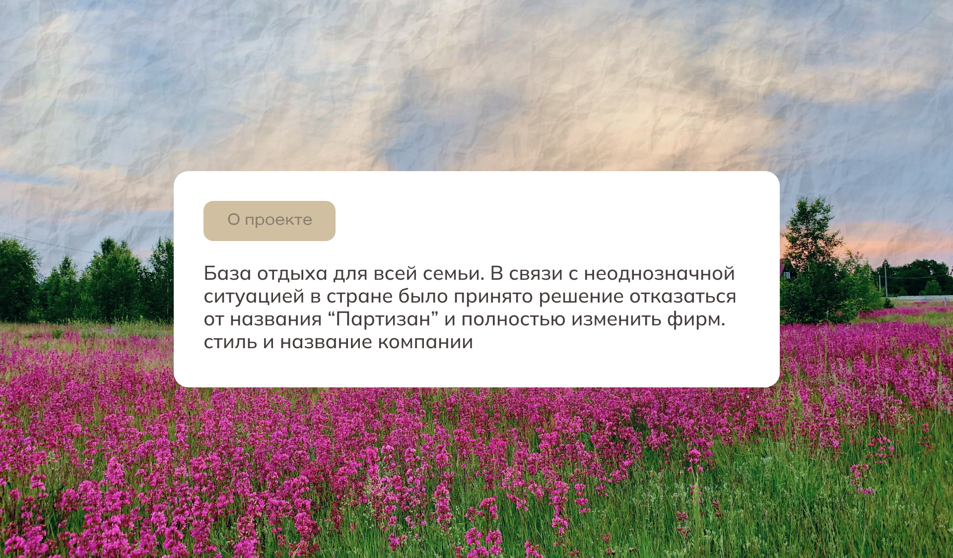 Лендинг для базы отдыха — Изображение №2 — Интерфейсы на Dprofile