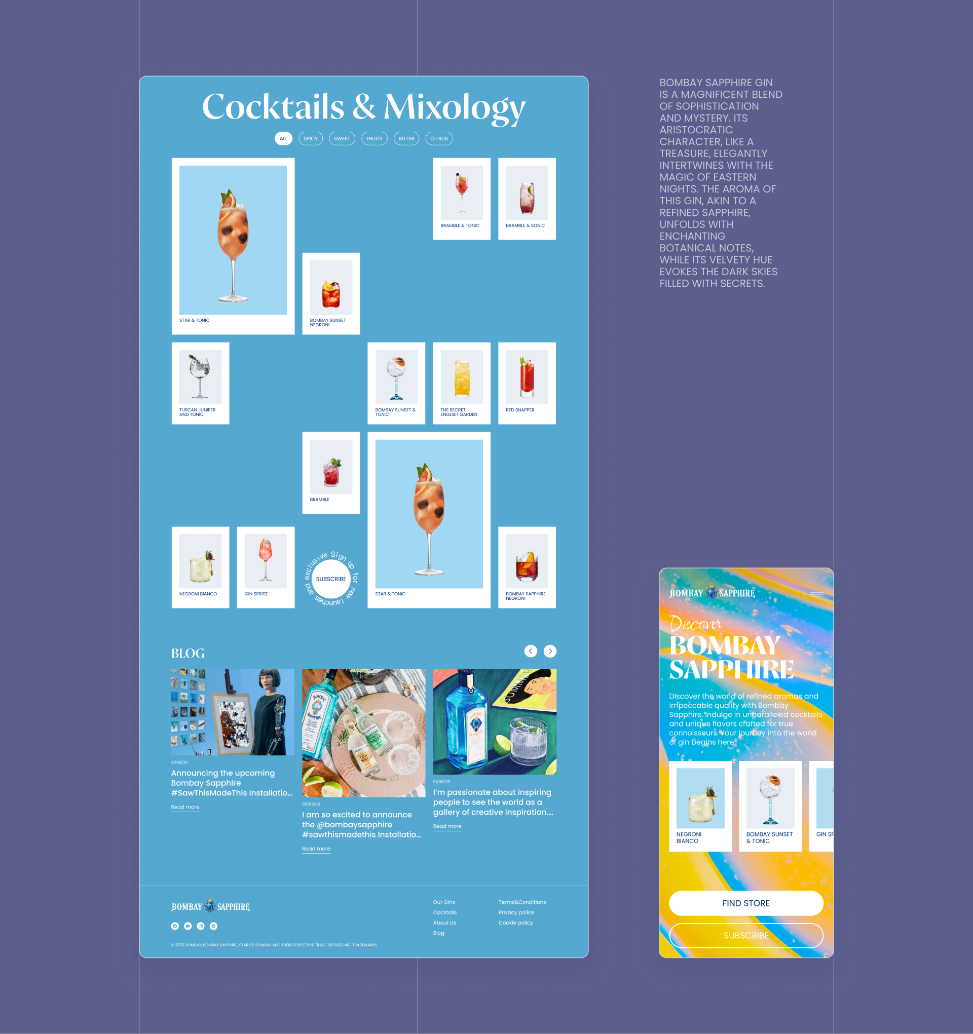 Bombay Sapphire | Landing Page — Изображение №4 — Интерфейсы на Dprofile