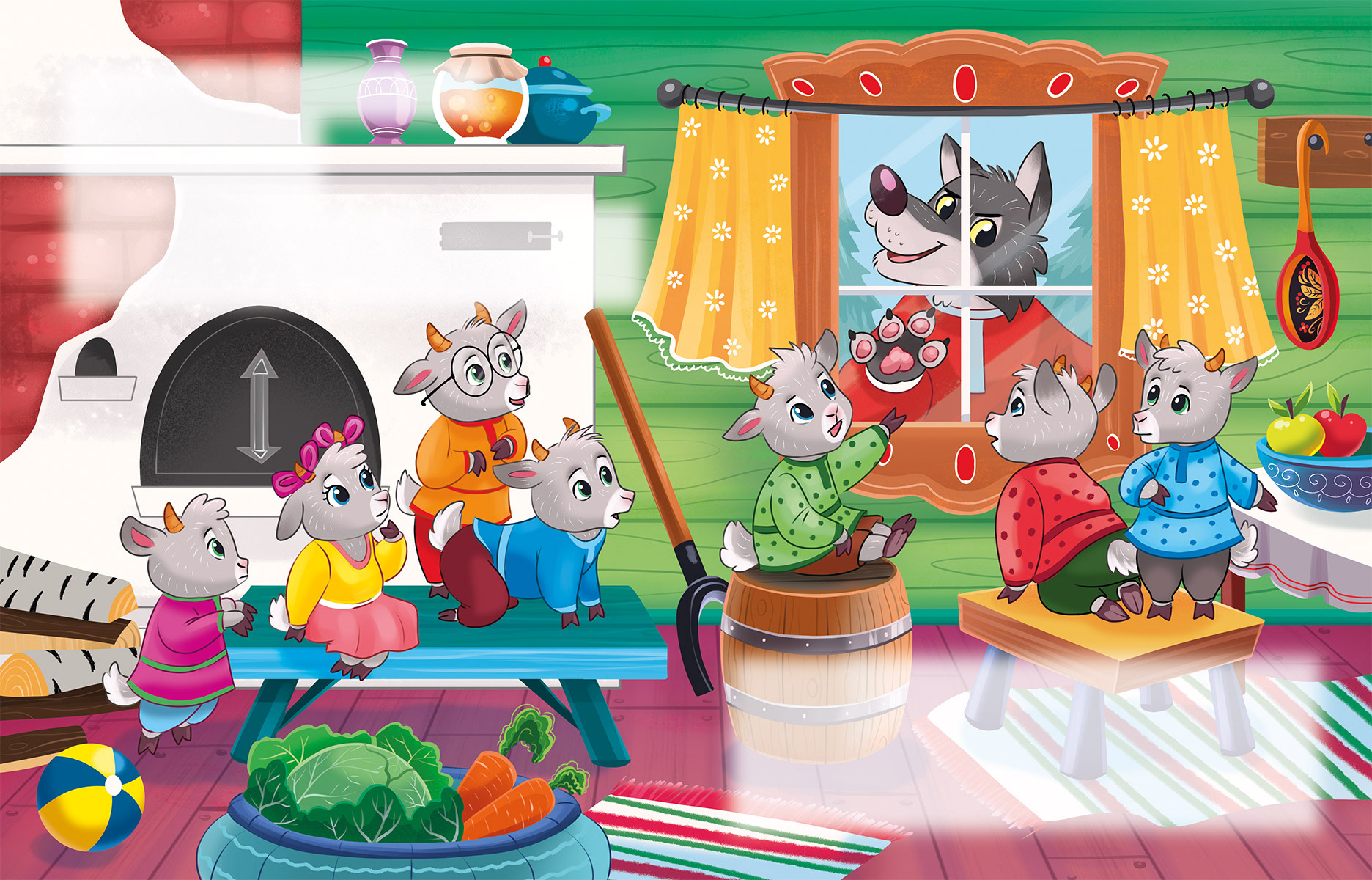 Волк и семеро козлят - детская книга — Изображение №2 — Иллюстрация на Dprofile