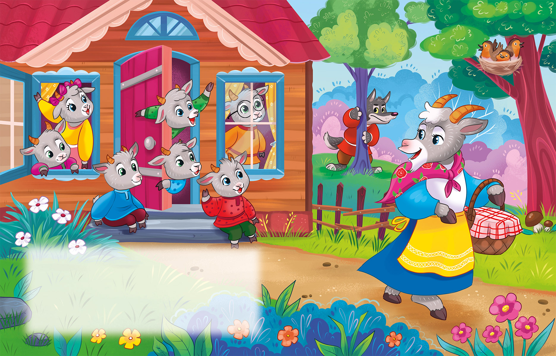 Волк и семеро козлят - детская книга — Изображение №1 — Иллюстрация на Dprofile