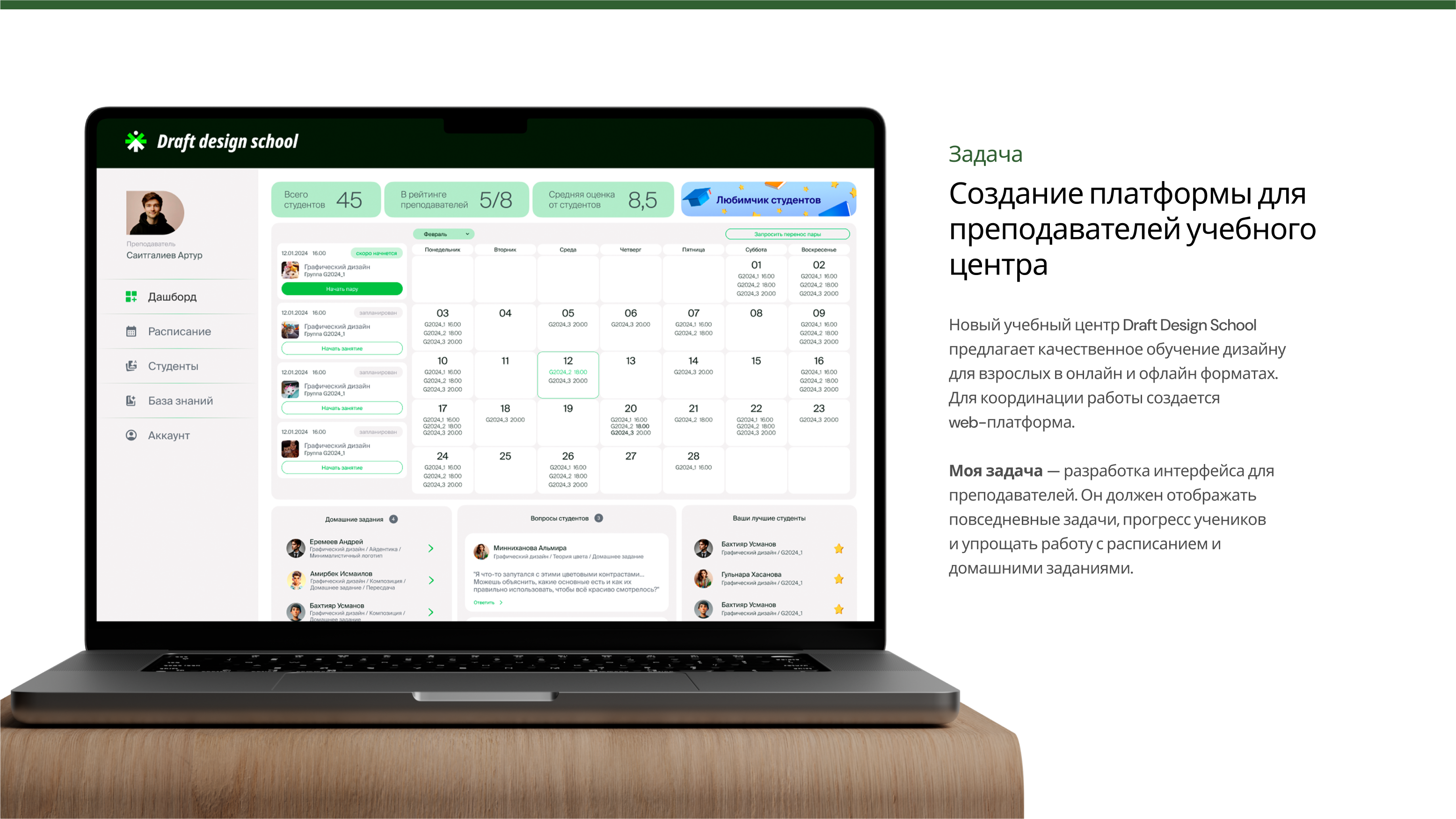 Платформа для преподавателей учебного центра — Изображение №2 — Интерфейсы на Dprofile